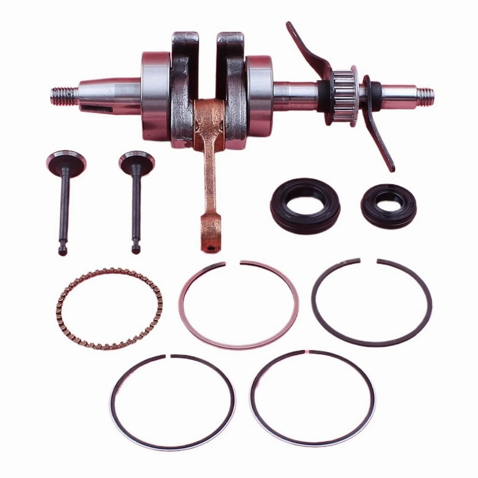 Kit de Juntas de pistón y válvula de Sello de Aceite del cigüeñal for Motor pequeño de cortacésped GX35 de 35 CC y GX 35