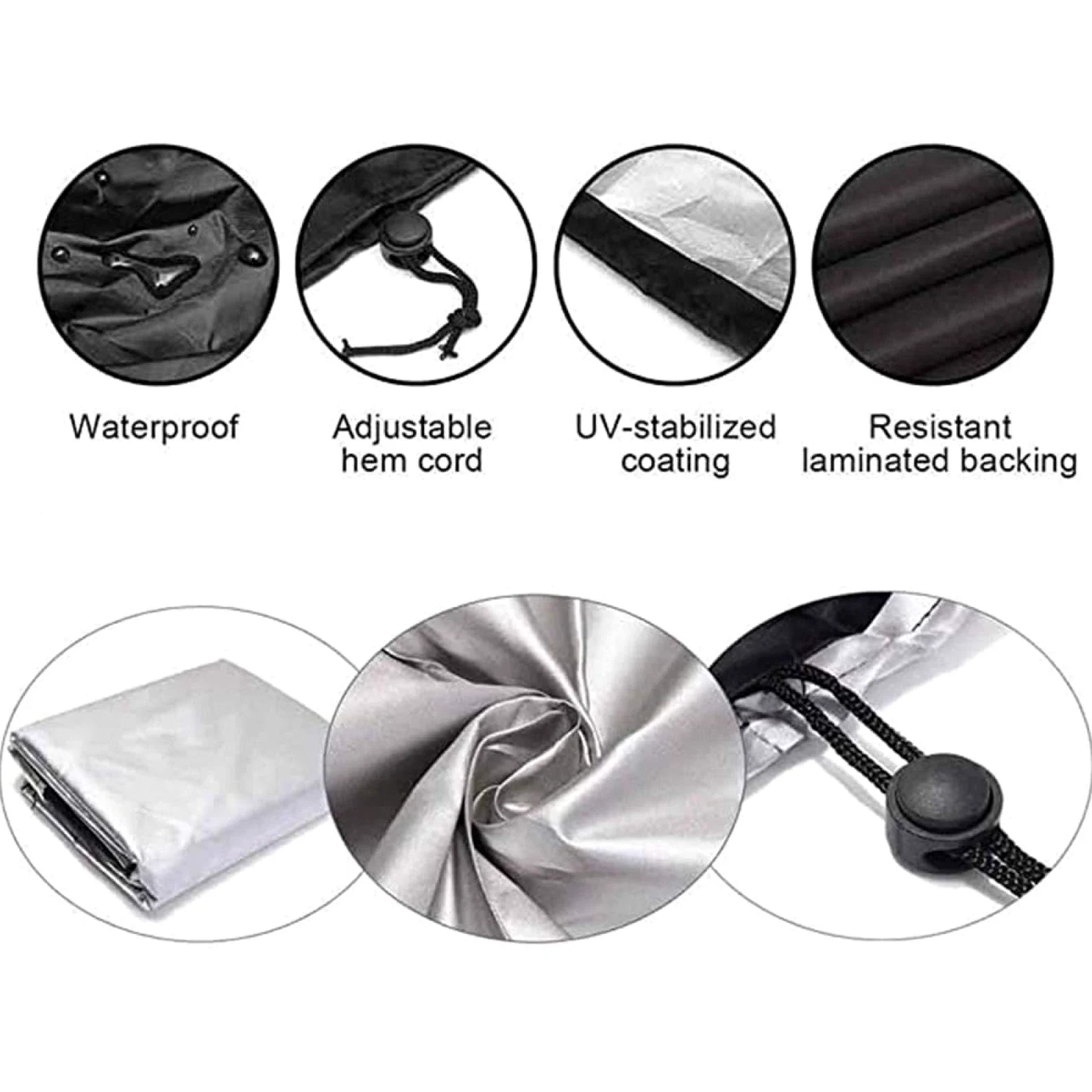 HOLEILUCK Funda Mueble De Jardin,370x370x75cm/LxWxH Funda Muebles Exterior Impermeable,Anti-UV a Prueba De Viento Tela Oxford 420d Funda Sofa Jardin Exterior para Sofá Cubre Mesa Y Sillas Exterior