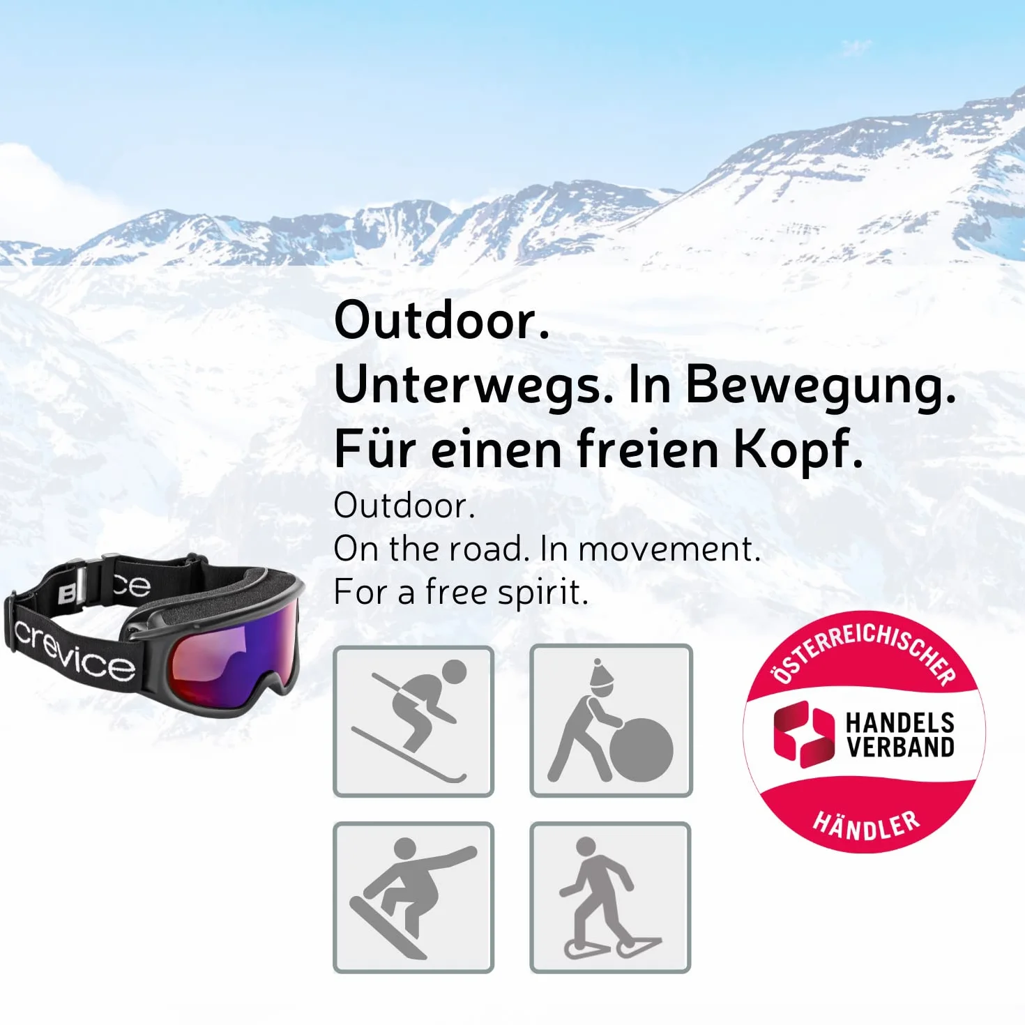 Black Crevice gafas de esquí para mujer