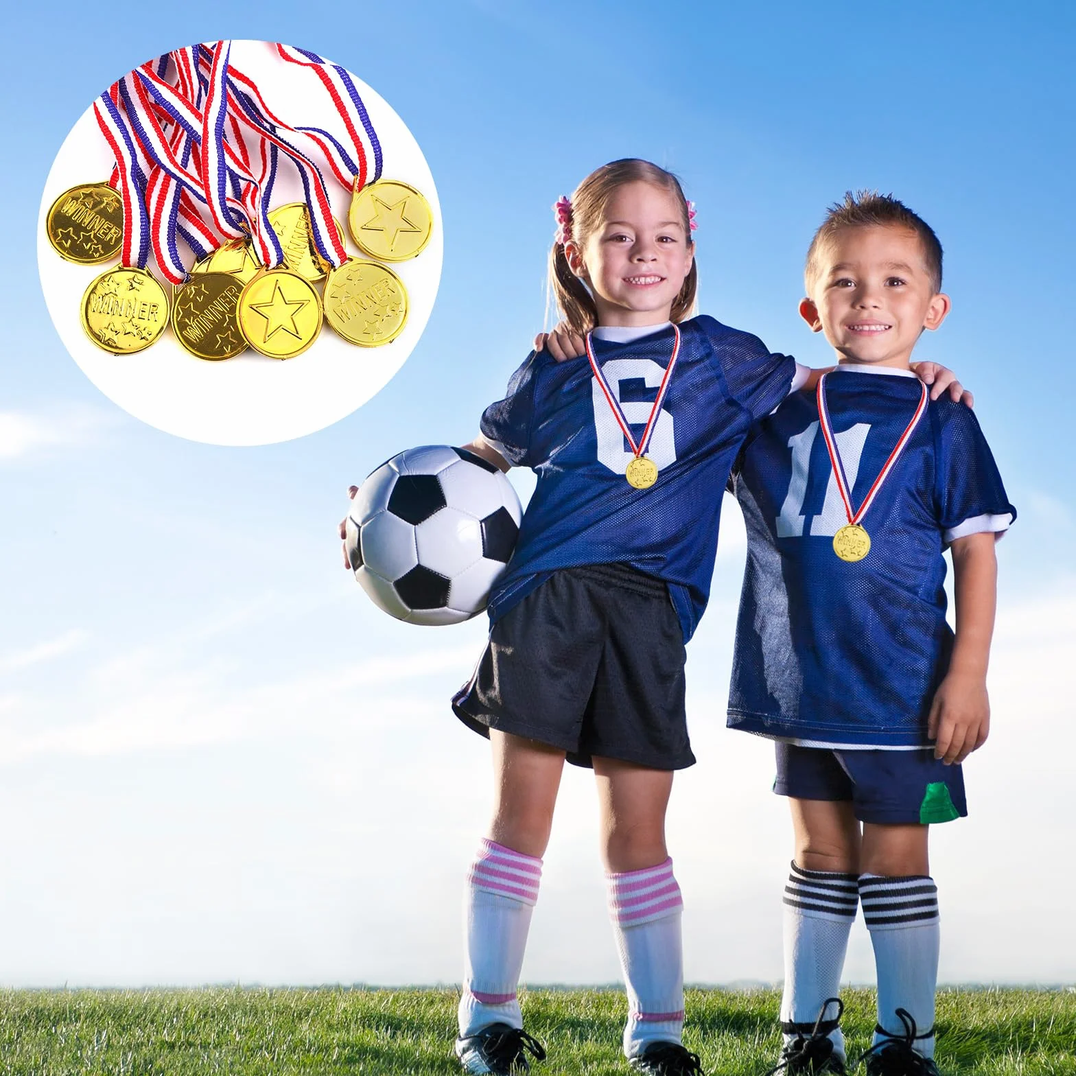 Medallas de Oro de Plástico Gosknor para Niños, Premios para Juegos Deportivos