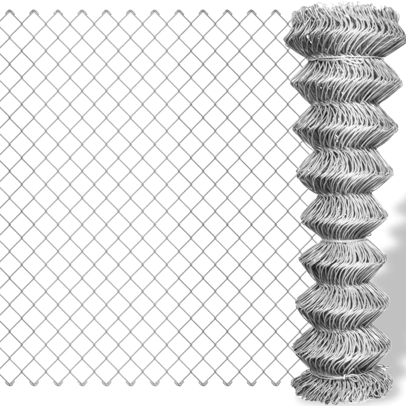 Valla de Tela metálica, Alambradas para Fincas, Malla Metalica, Alambre De Espino, Valla Metalica, Malla Ganadera, Malla Cinegética, Acero galvanizado Plateado 25x1 m