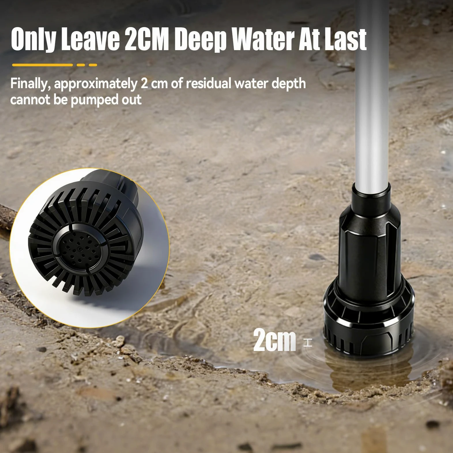 Bomba de transferencia de agua inalámbrica compatible con Dewalt 18 V, bomba de transferencia portátil, altura de cabeza de 3 m, flujo alto de 3600 l/h para sótano, piscina, estanque, barriles de