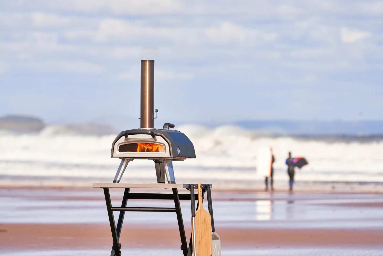 Ooni Mesa Plegable – Mesa de Horno de Pizza al Aire Libre portátil – Mesa de Exterior Plegable de Acero Inoxidable