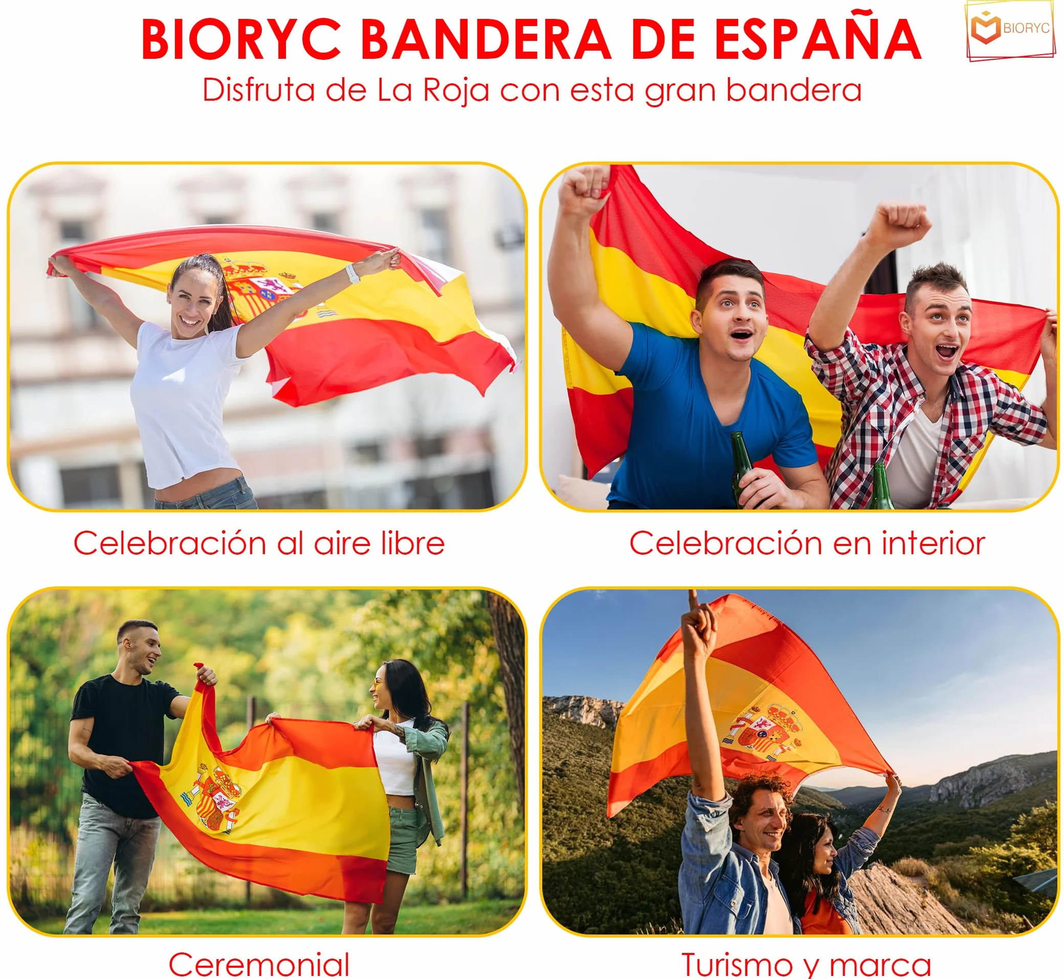 Bandera Exterior 150x90 cm. Bandera Poliéster Reforzado 110g/m² y 2 Ojales de Metal. Para Balcón, Jardín, Eventos Deportivos. Incluye: Pintacaras y Pegatinas. Mundial 2026 (SP_P)