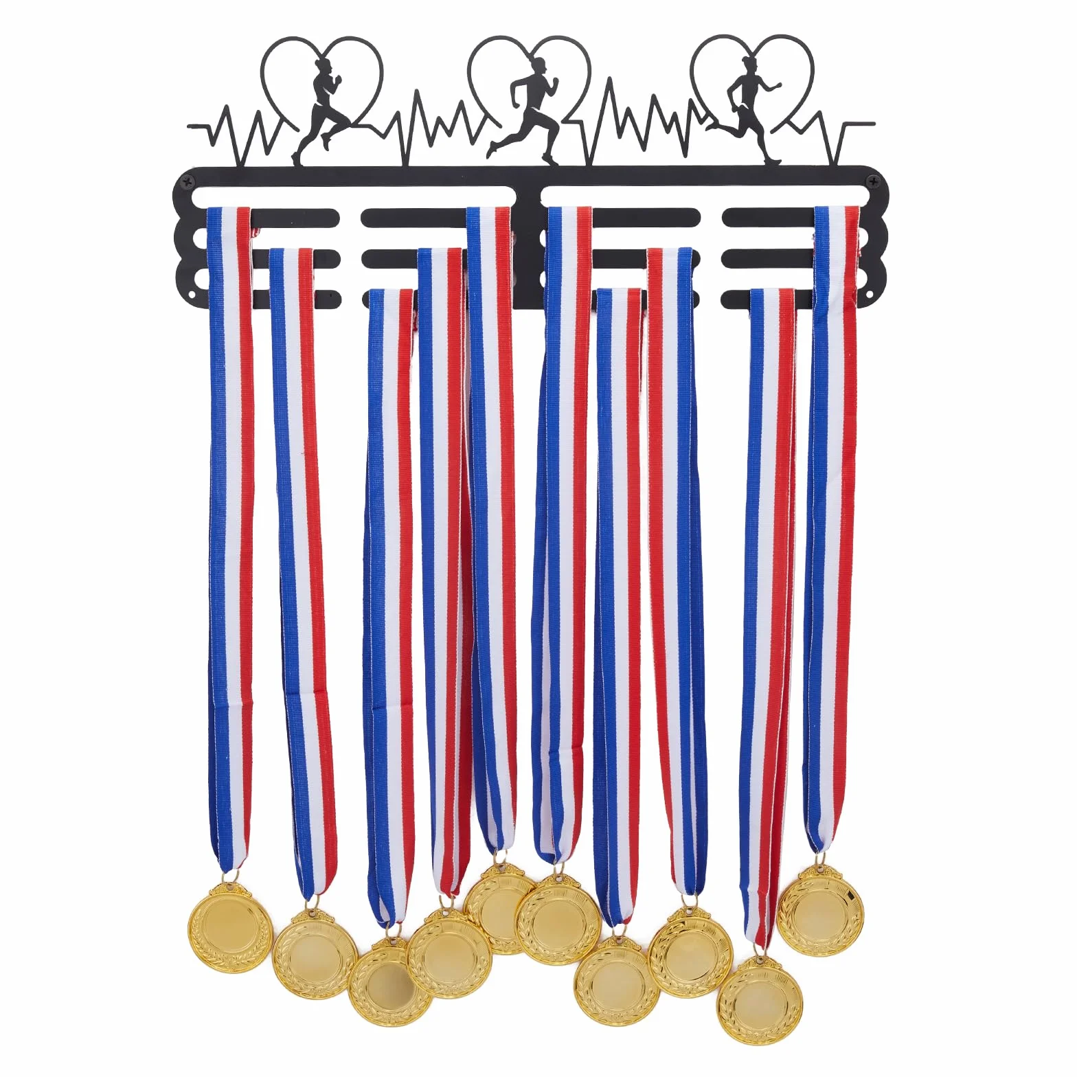 SUPERDANT Running Medal Display Hanger for Men Women Marathon Medals Rack Holds 60 Medals Black