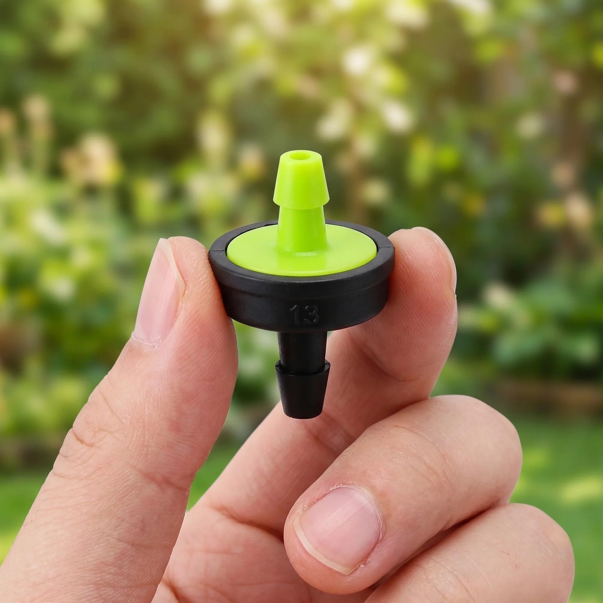 Goteros de Riego Compensación de Presión Conexión Rápida para Suministro Constante de Agua , Plástico Negro , 200 Unidades para Plantas en Macetas y Cultivos