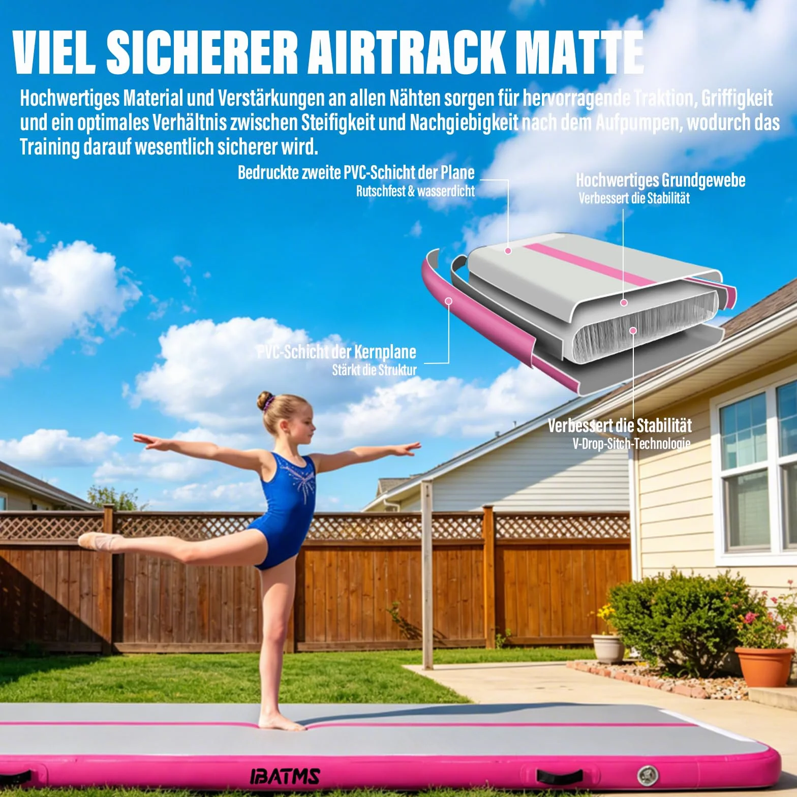 Esterilla inflable Air Matte Tumble Track 3/4/5/6 m con Bomba de Aire