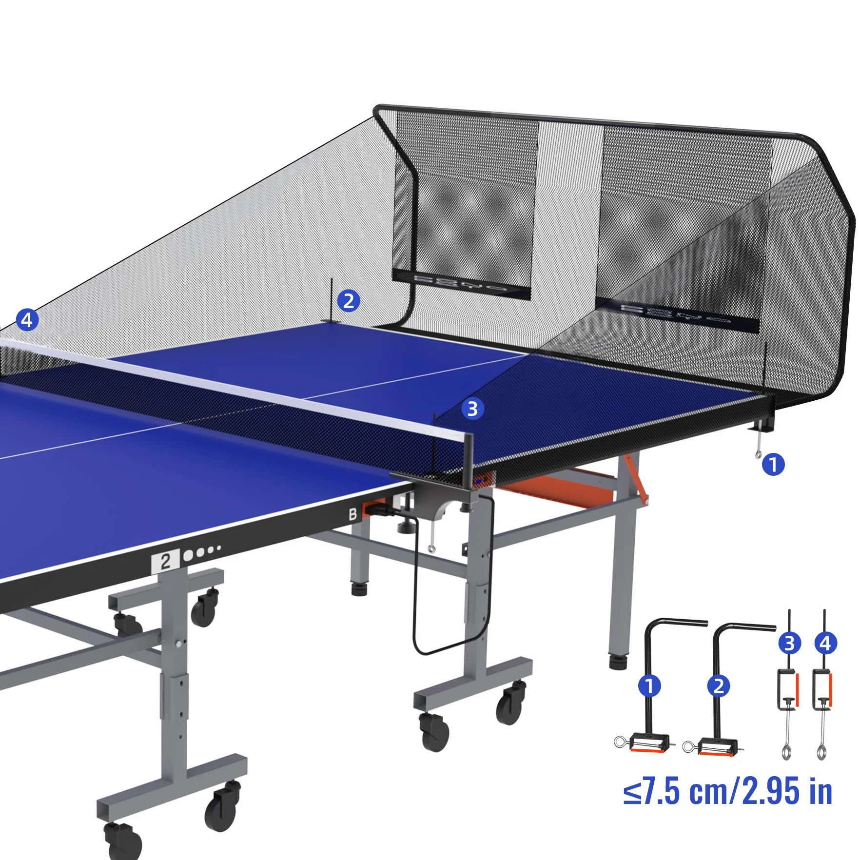 PONGBOT Red de captura de pelotas de tenis de mesa duradero para entrenamiento en solitario