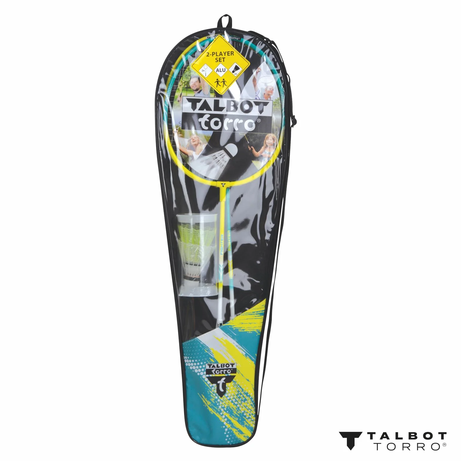 Talbot-Torro Juego de 2 Peleadores Raquetas de Aluminio con 2 Volantes en Bolsa