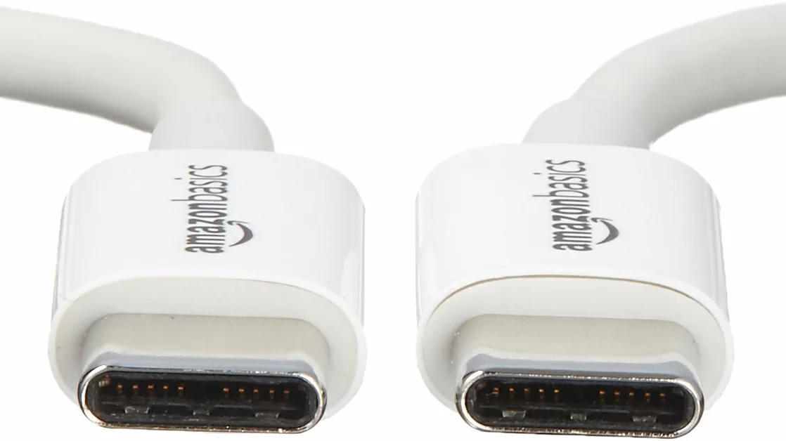 Amazon Basics Cable USB-C a USB-C 480 Mbps certificado USB-IF 1.8 m blanco