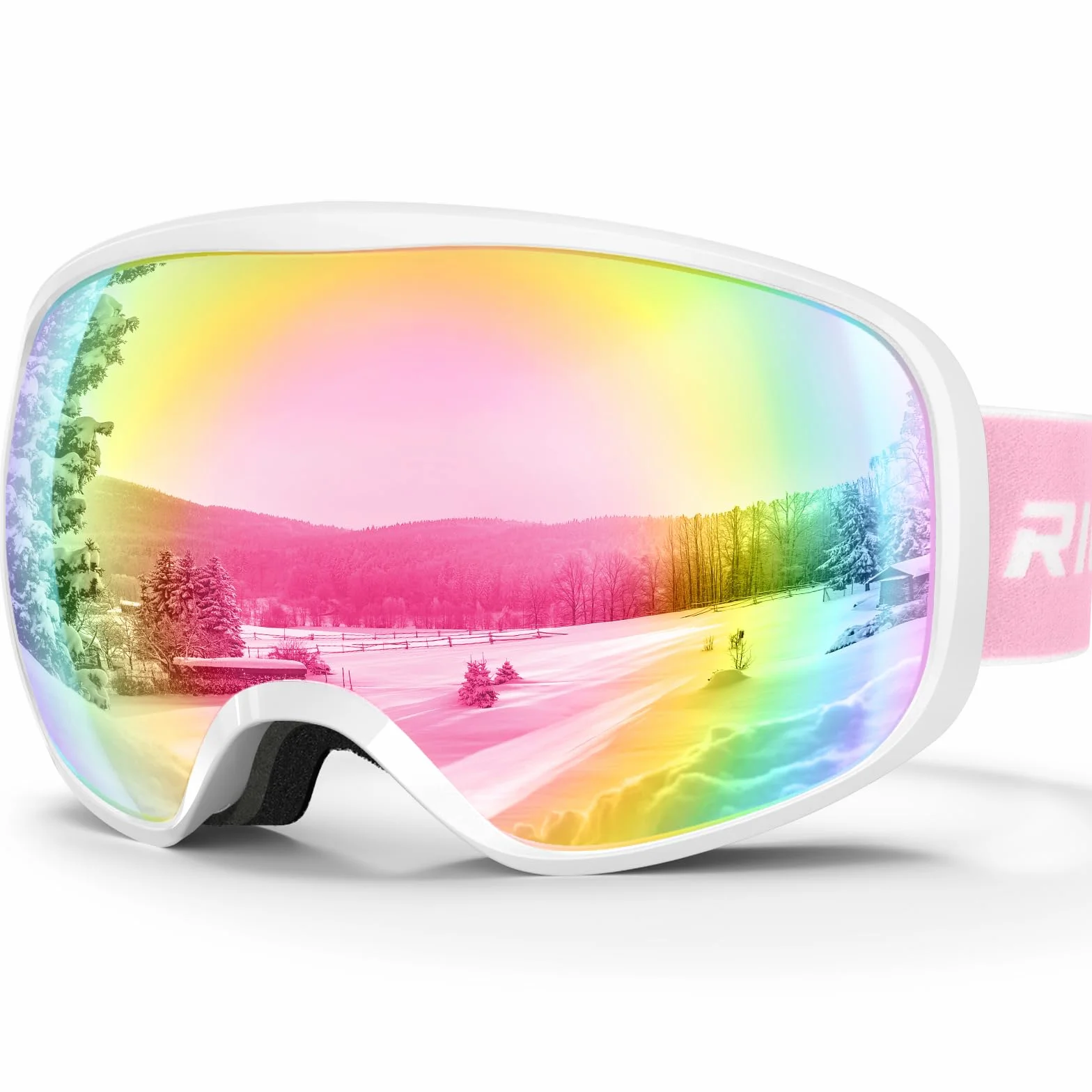 Gafas de Esquí para Niños 3~14 Años OTG Anti-Niebla UV Lente Doble