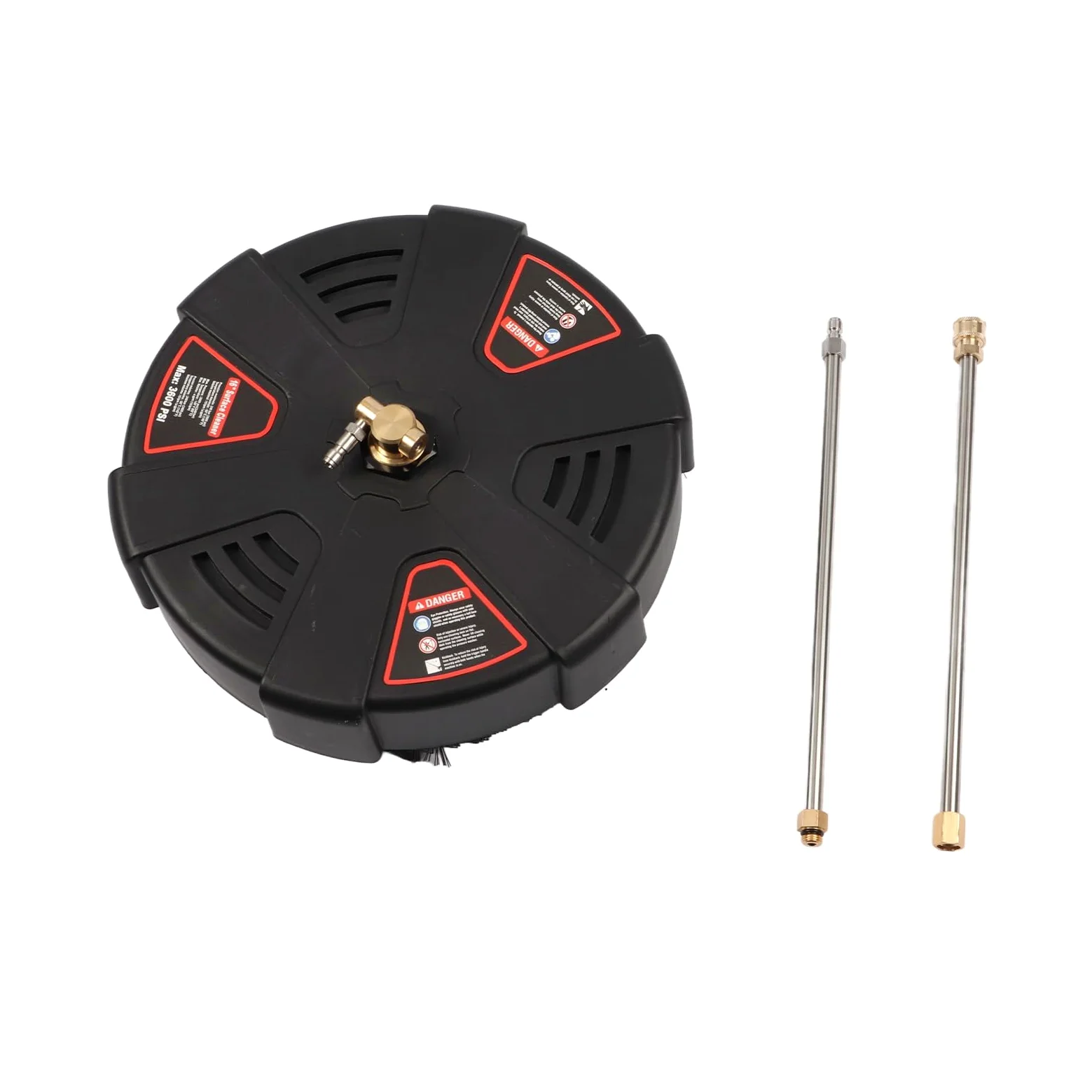 Cocoarm Limpiador de Superficies con Lavadora a Presión de 16 Pulgadas Limpiador de Superficies con Lavadora Eléctrica de Acero Inoxidable 3600 PSI 3 Ruedas Conexión Rápida de 1,4 Pulgadas con 2