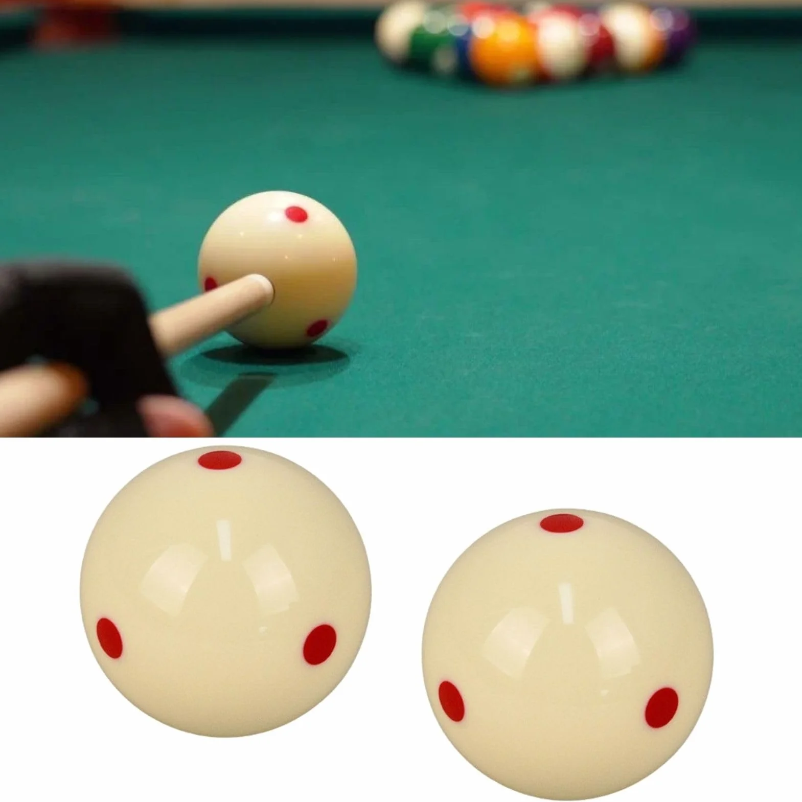 Bolas de Billar Blanca 57,2 mm 2 Piezas Entrenamiento Resina