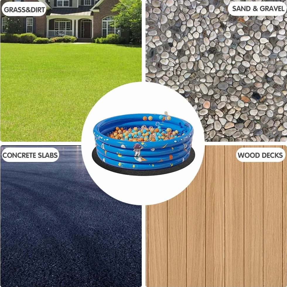 Tapiz Suelo Piscina, 305 cm Base de Piscina Redonda, Alfombra PIS-CINA Suelo, Antideslizante, Lona De Suelo para Pool, Protección para spas Exteriores e hinchables