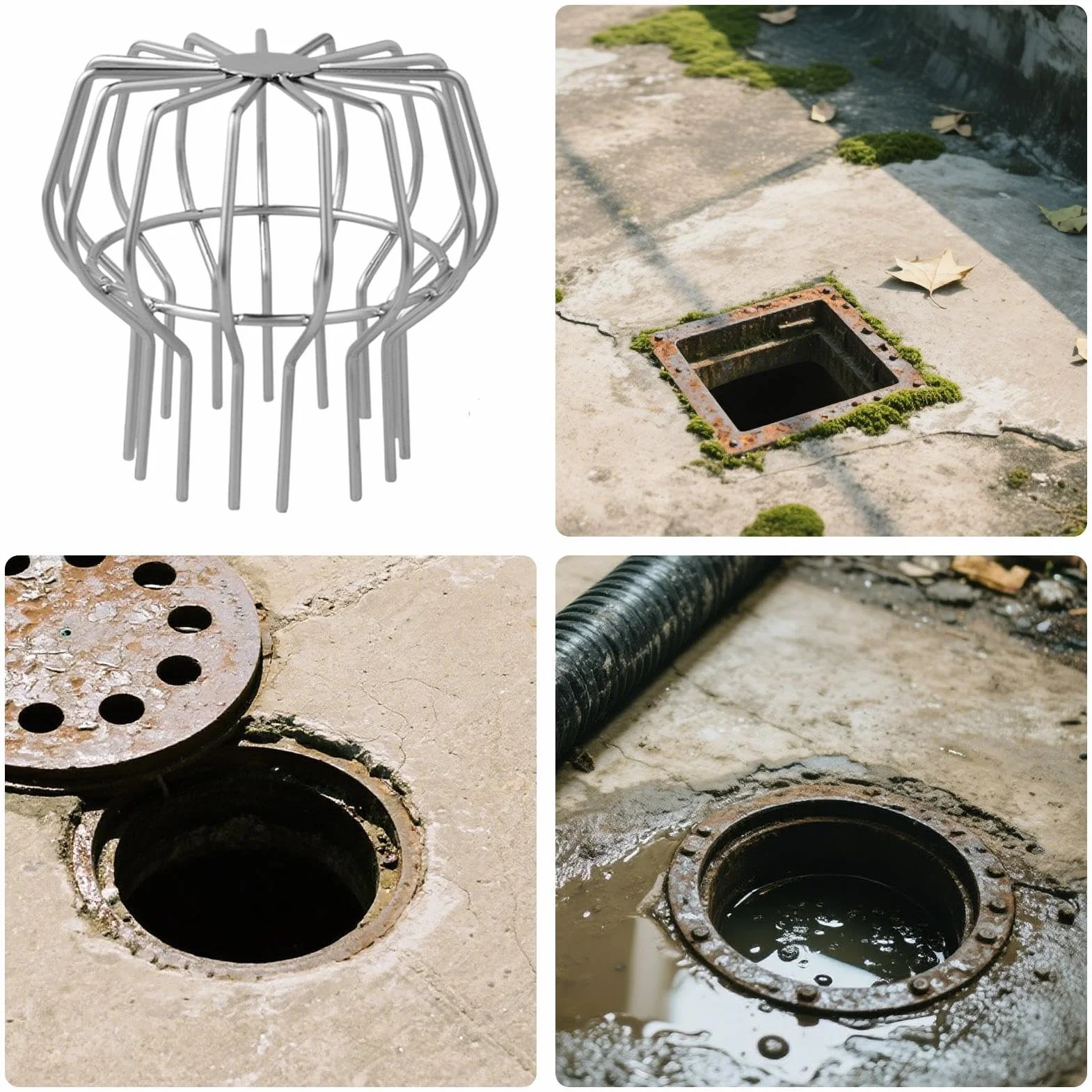 Tapa para Bajante,Coladera para Bajantes - Rejilla Antihojas para Ducha Piscina Jardín Garaje Suelo