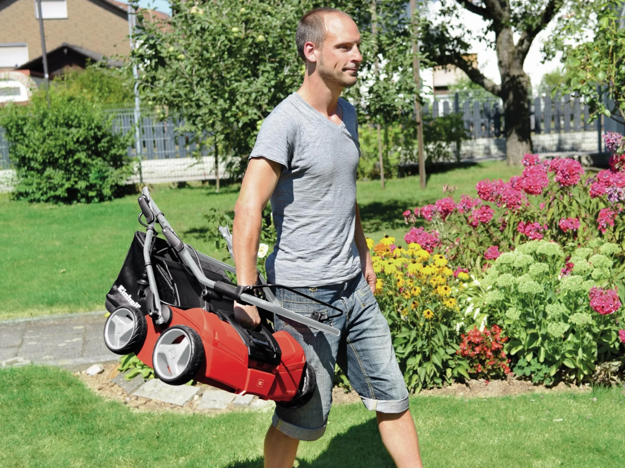 Einhell Expert GE-SA 11435 - Escarificadora eléctrica (1400 W, 230V, 3 niveles de profundidad, ancho de trabajo: 35 cm, capacidad de bolsa: 28L, con rodillo aireador) (ref. 3420561)