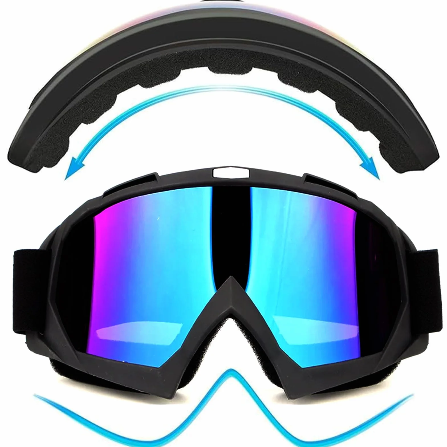 Gafas de Esquí y Snowboard a Prueba de Viento con Espejo para Montañismo