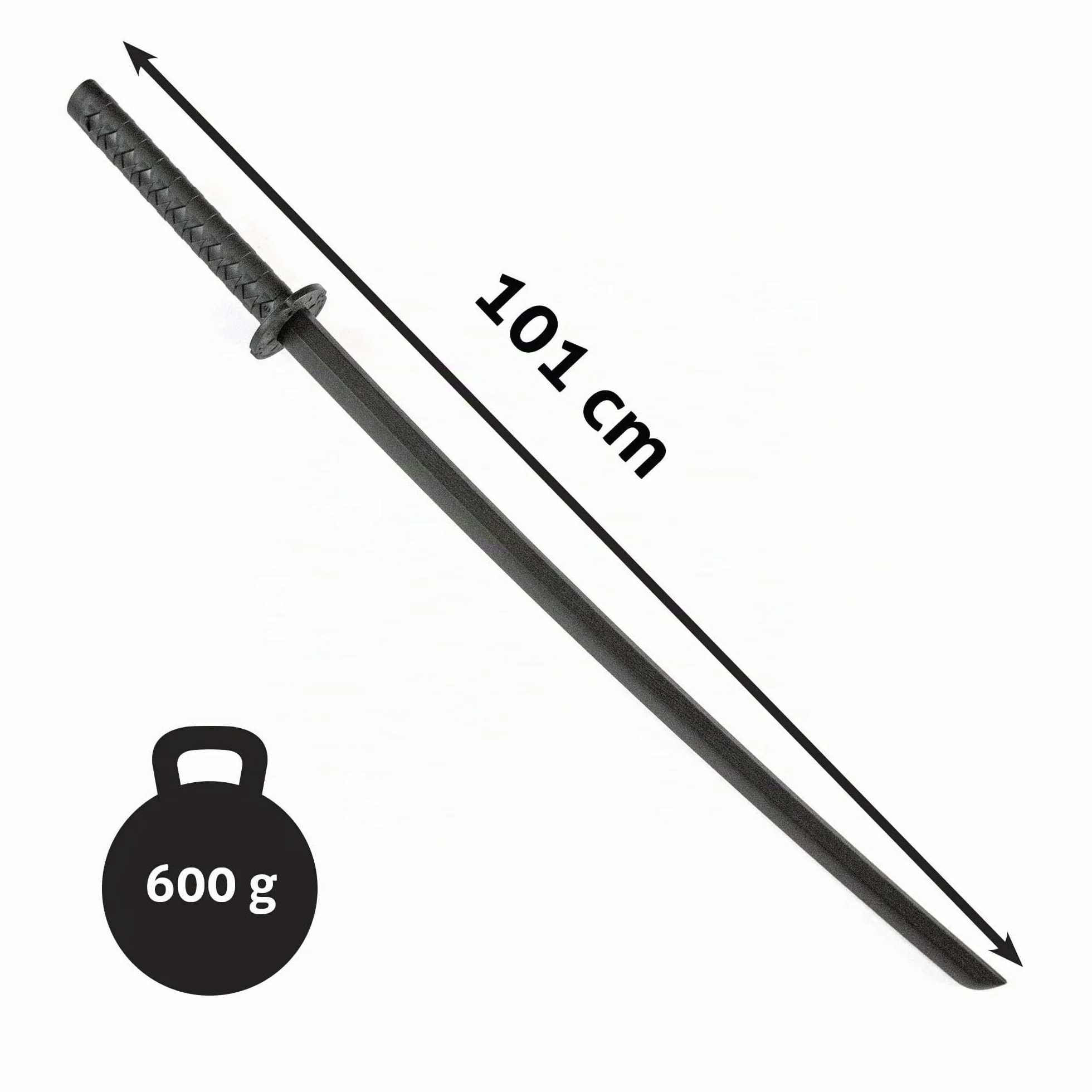Bokken Set de Plástico Duro Saya 101 cm 600 g Iaido Aikido Bokuto Czarny
