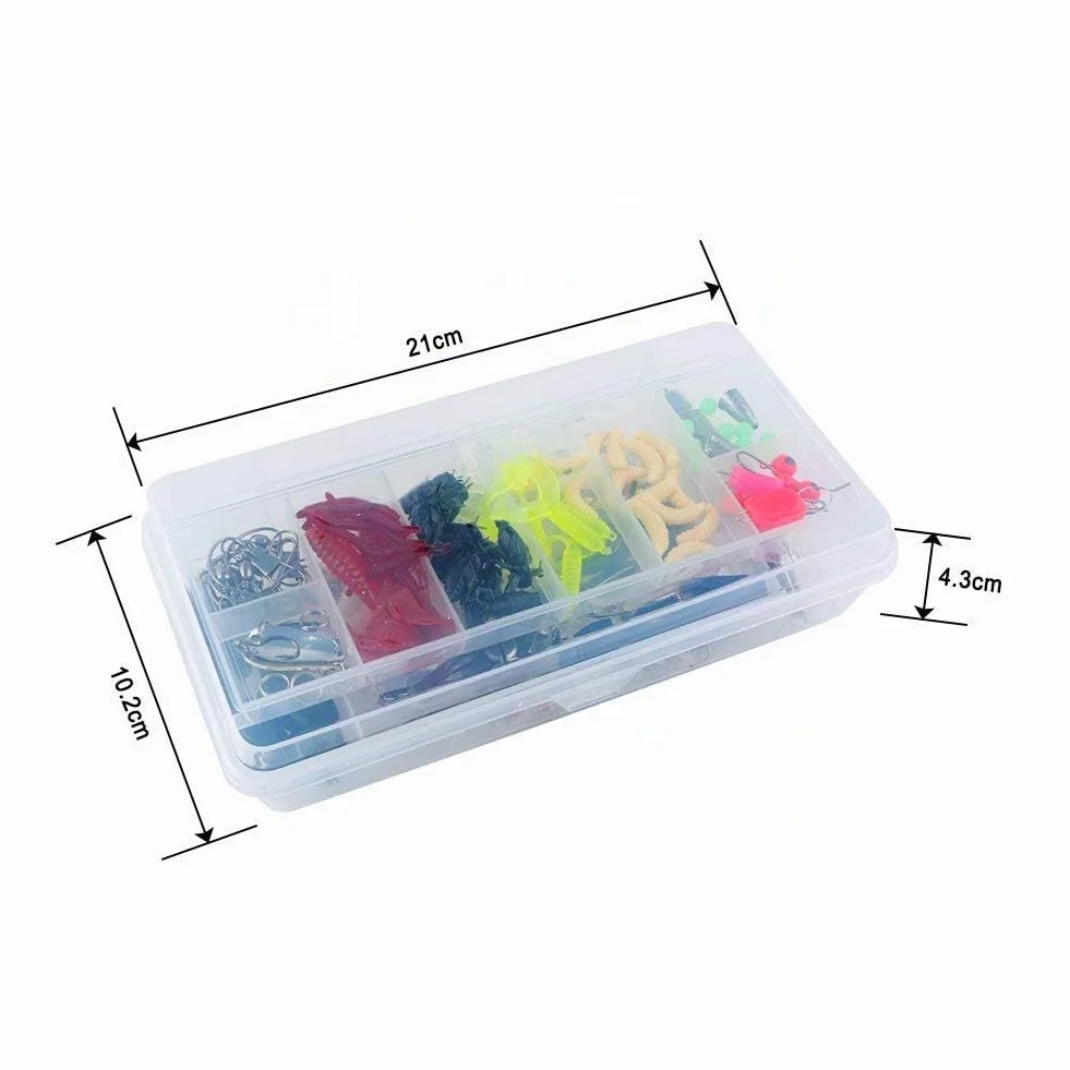 Vicloon Señuelos de Pesca 120 Piezas Kits Accesorios Cebos Artificiales Incluido Caja Tackle
