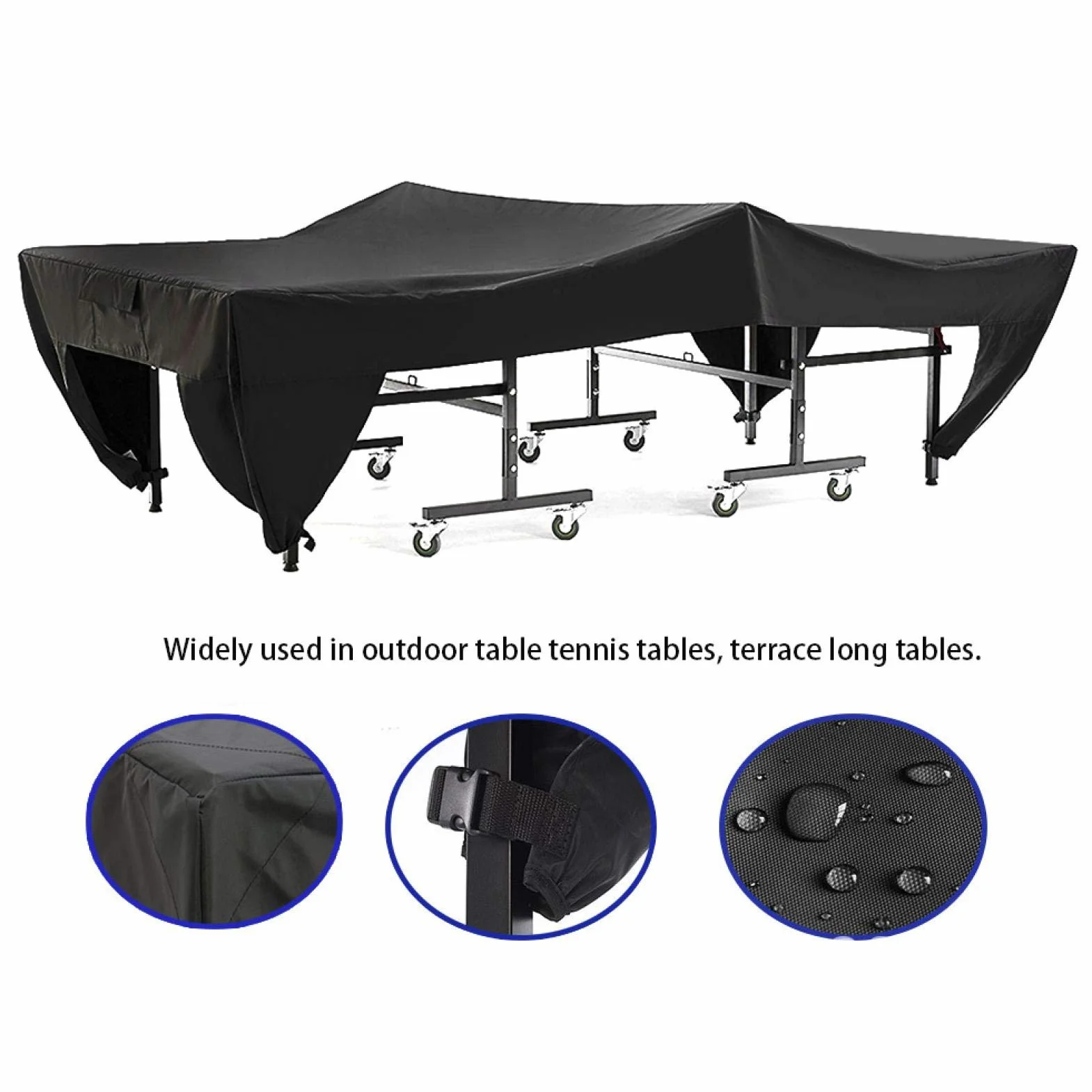 Cubierta de Mesa de Tenis Impermeable 280x153x73cm Negro
