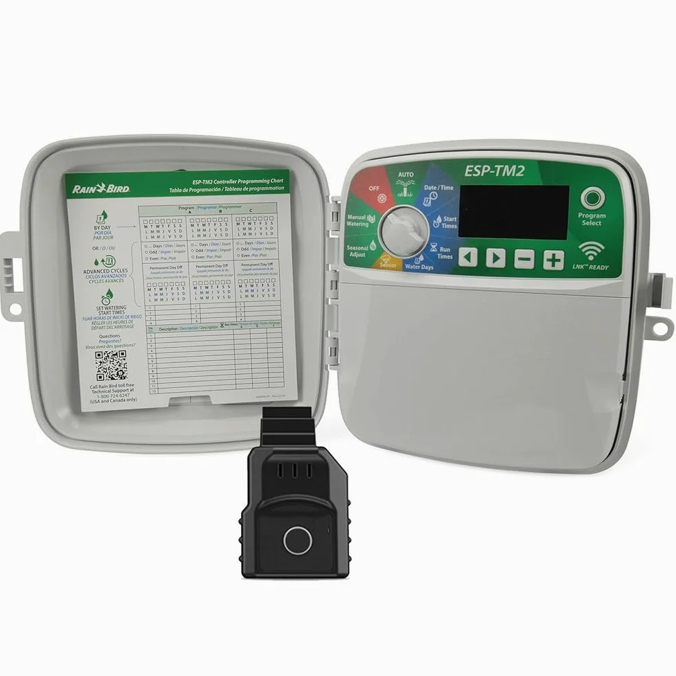 Suinga - Programador riego Wifi Rain Bird ESP-TM2 12 zonas exterior + LNK inalámbrico. Controla a distancia hasta 12 zonas de riego automático.