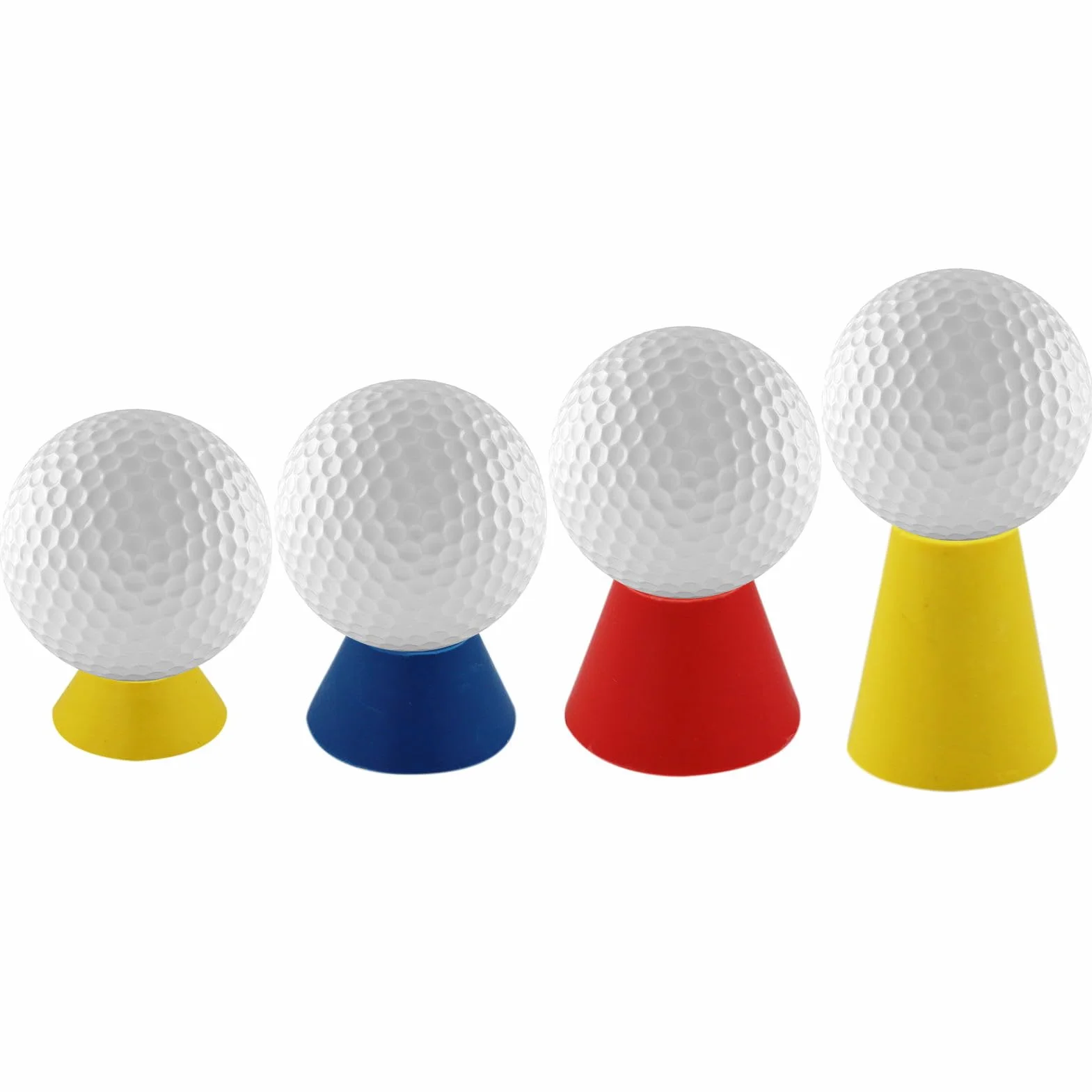 Jumbo Tees de Golf de Goma 16 Unidades, Invierno Caucho, Diferentes Alturas Multicolor para Días Helados