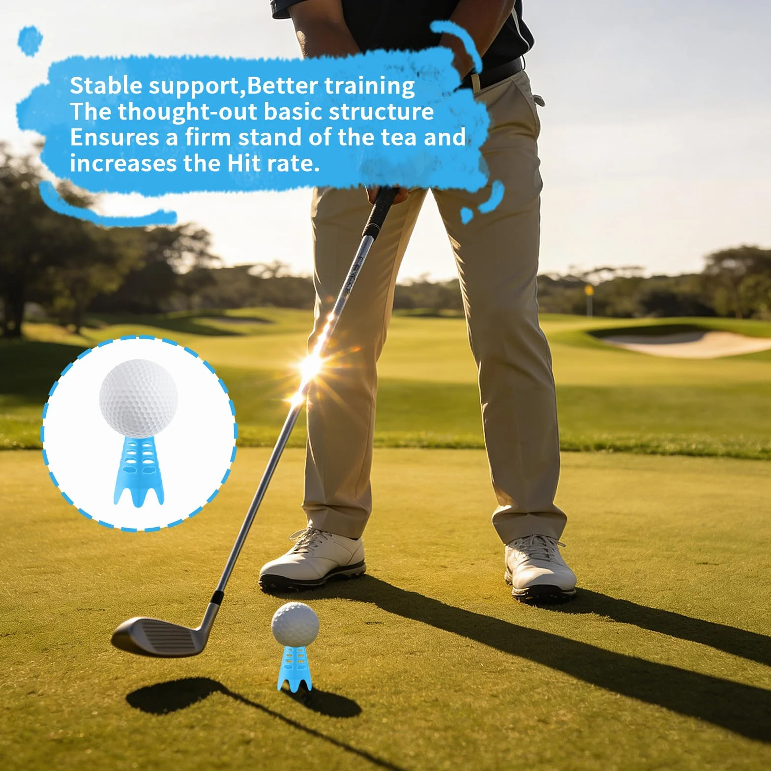 36 Piezas Tees de Golf Reutilizables de Plástico para Simulador, Alfombrilla de Interior