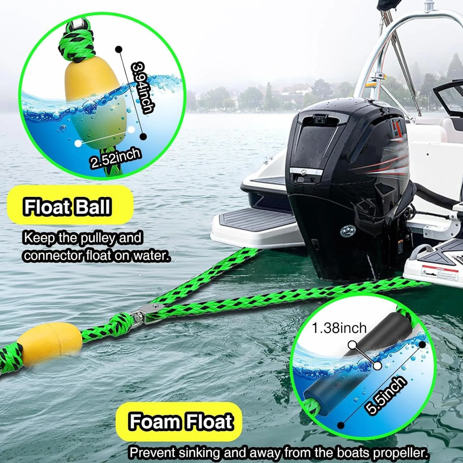 Arnés de remolque para barco, cuatro personas, deportes acuáticos, conector, tubo inflable, alta resistencia