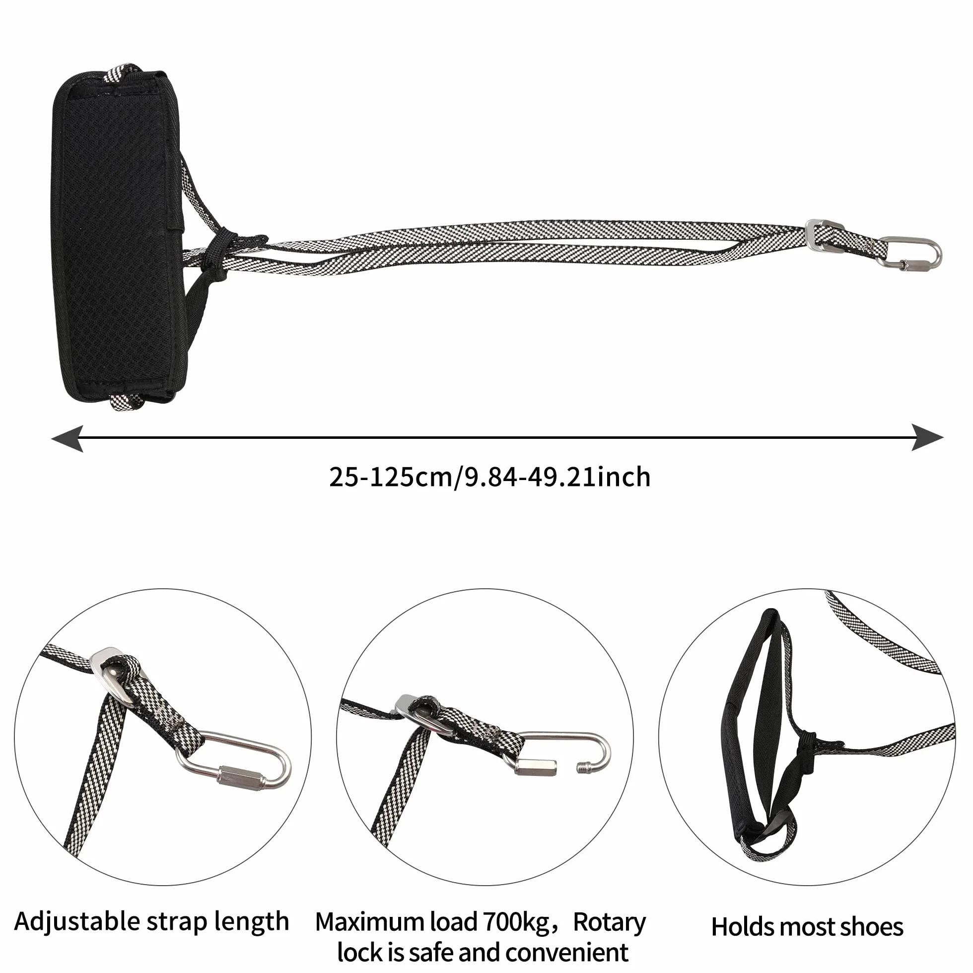 SOB Ascender de Escalada Foot Loop Ajustable Cuerda de Eslinga Reforzado para Montañismo Espeleología