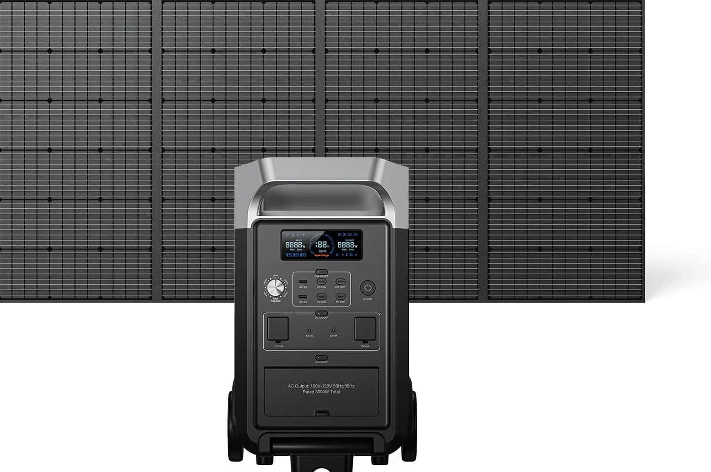 FOSSiBOT F3600 Pro Estacion de Energia Portatil, Batería LiFePO4 de 3840 WH, Ampliable hasta 11,52 kwh, Salida de CA de 3600 W, Entrada Solar de 2000 W, Generador Solar Portatil el Acampada, Camping