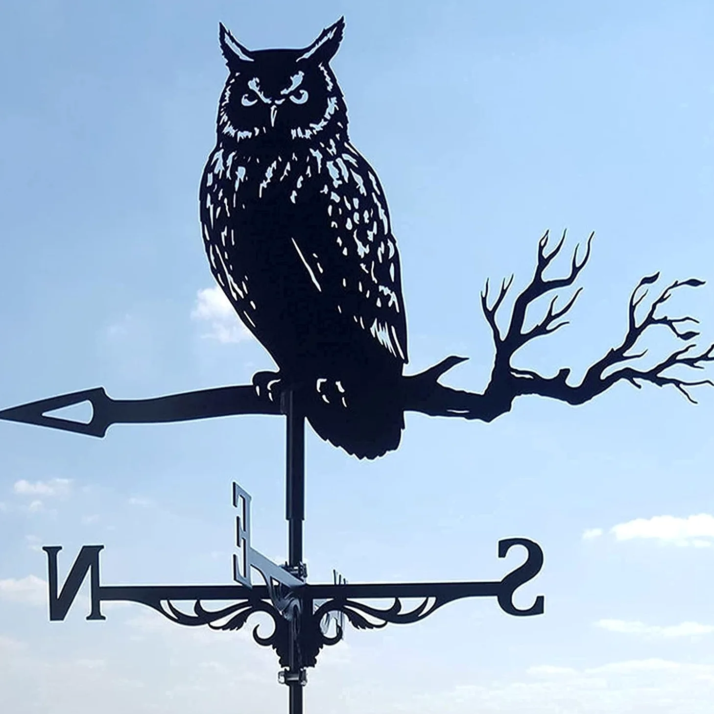 Veleta de Viento para Tejado Búho De Metal Meteorológico con Montaje En Techo, Acero De La Paleta De Clima De Acero Regalo For El Jardín del Patio De La Granja Al Aire Libre Veleta de Viento Animales