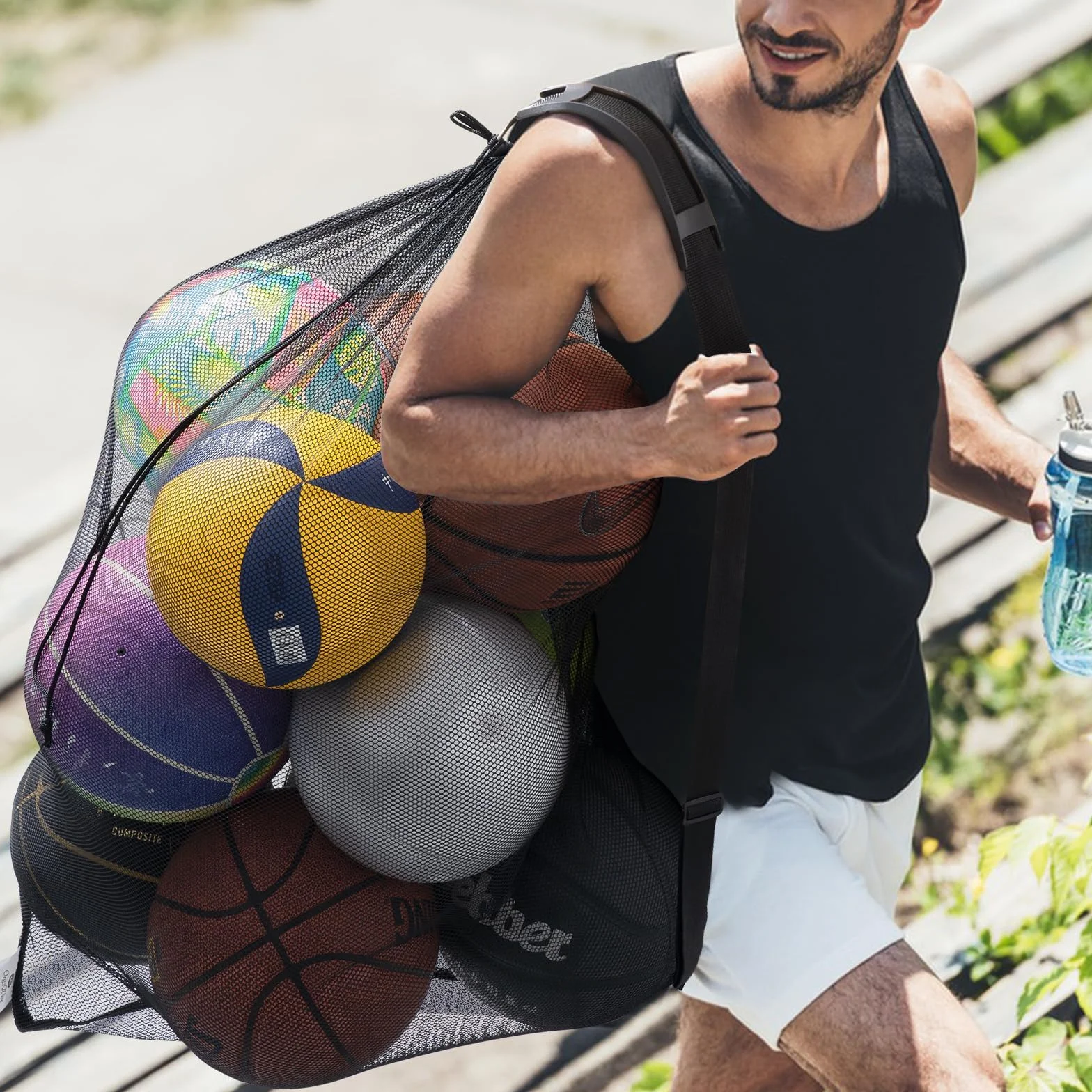 DoGeek Bolsa de Viaje de Malla Impermeable Grande para Deporte Baloncesto Voleibol Fútbol