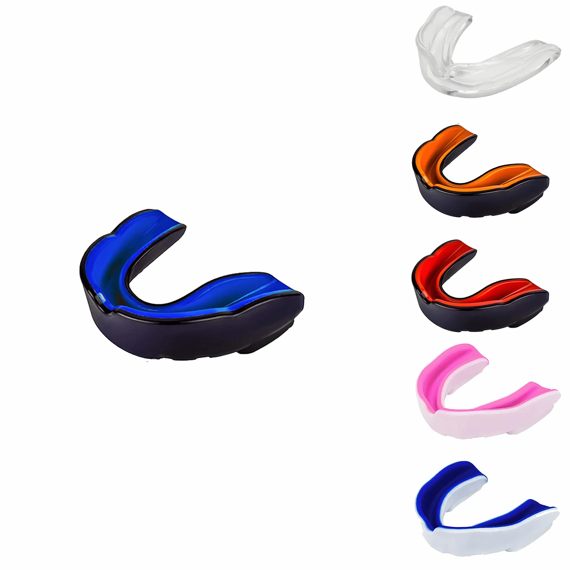 Protector Bucal Adulto Juvenil Junior para Deportes de Contacto Boxeo MMA Rugby Fútbol Lacrosse Hockey Negro Azul