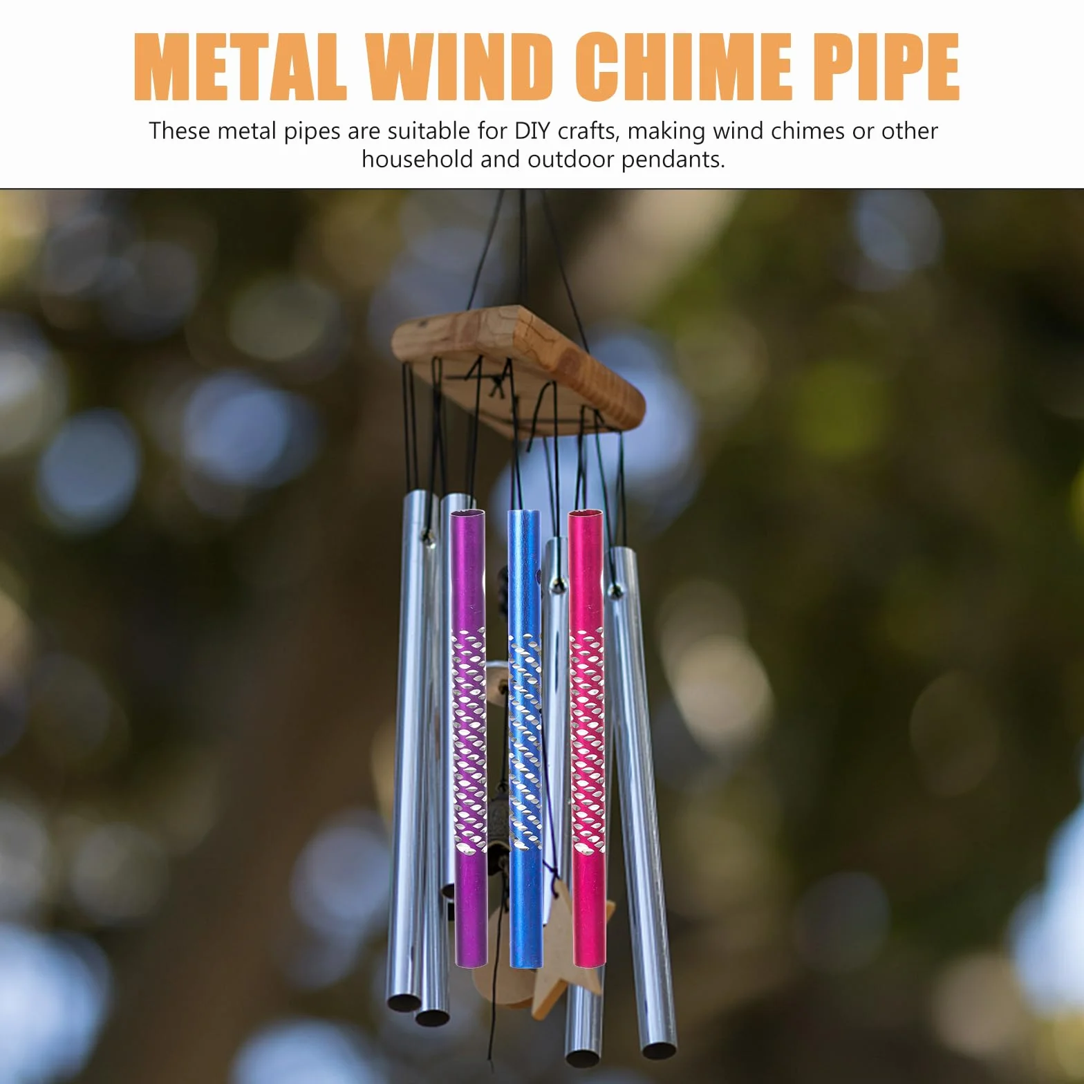 50 Pcs Campanas De Viento Campanillas De Viento Tubos Vacíos Tubo De Carillón De Viento Suministros De Carillón De Viento De Bricolaje Metal Aluminio Niño Materiales Hechos a Mano