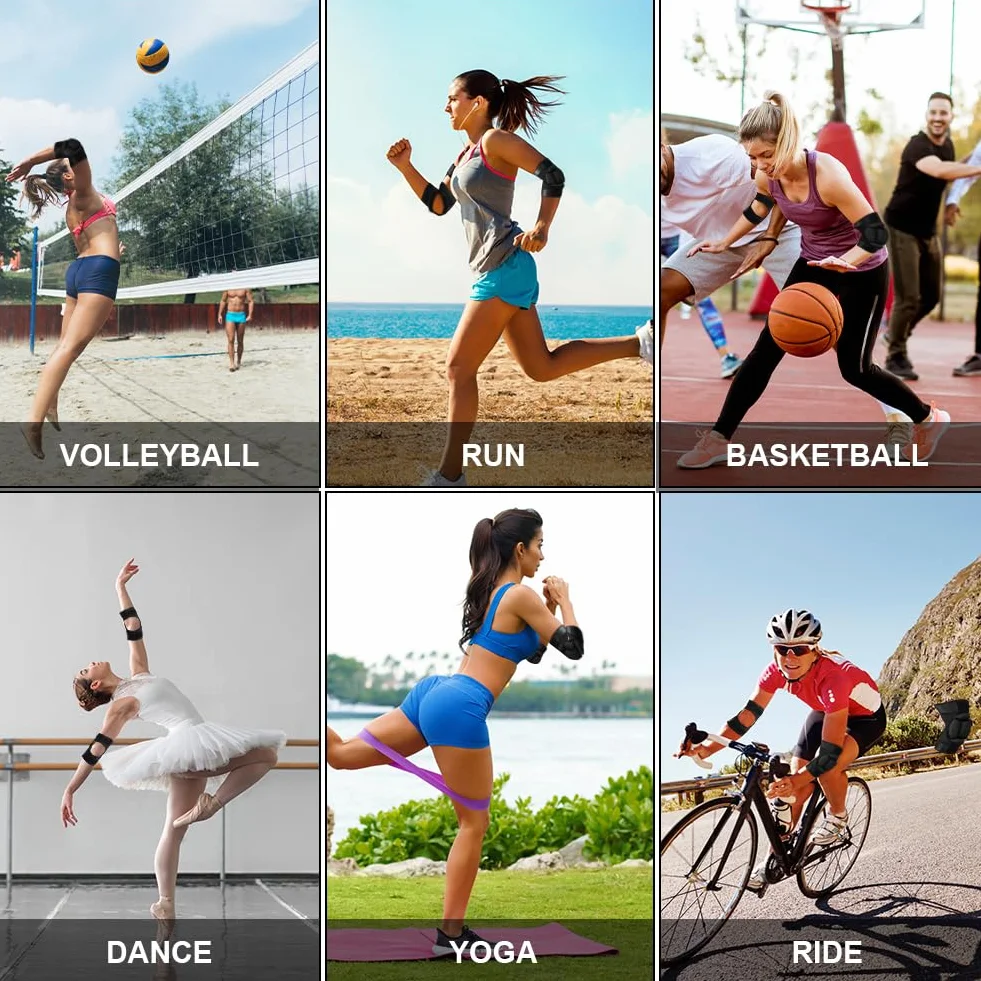 Flintronic 1 Par Coderas Deportivas Esponja Respirable Elástico para MMA, Ciclismo, Baloncesto