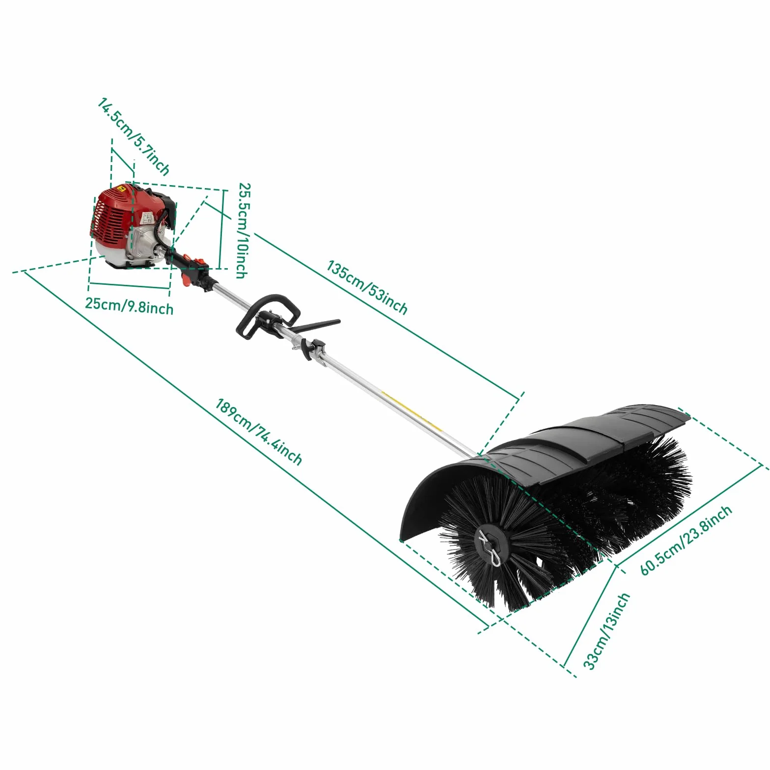 Rasen RäUmgeräT Sweeper Barredora Motorbesen Benzin Schneeschieber Elektro Schneeschieber Schnee Gas Gasolbetriebene Motormotor Kehrbesen Für StraßEnrasen Garten Hof SchneeräUmung 2 Takt 52CC