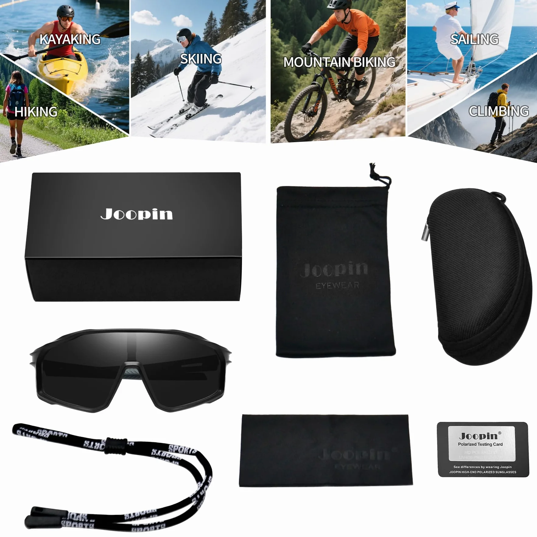Joopin Gafas Ciclismo Hombre Polarizadas Envolventes Deportivas Mujer TR90 Ligera Protección UV400
