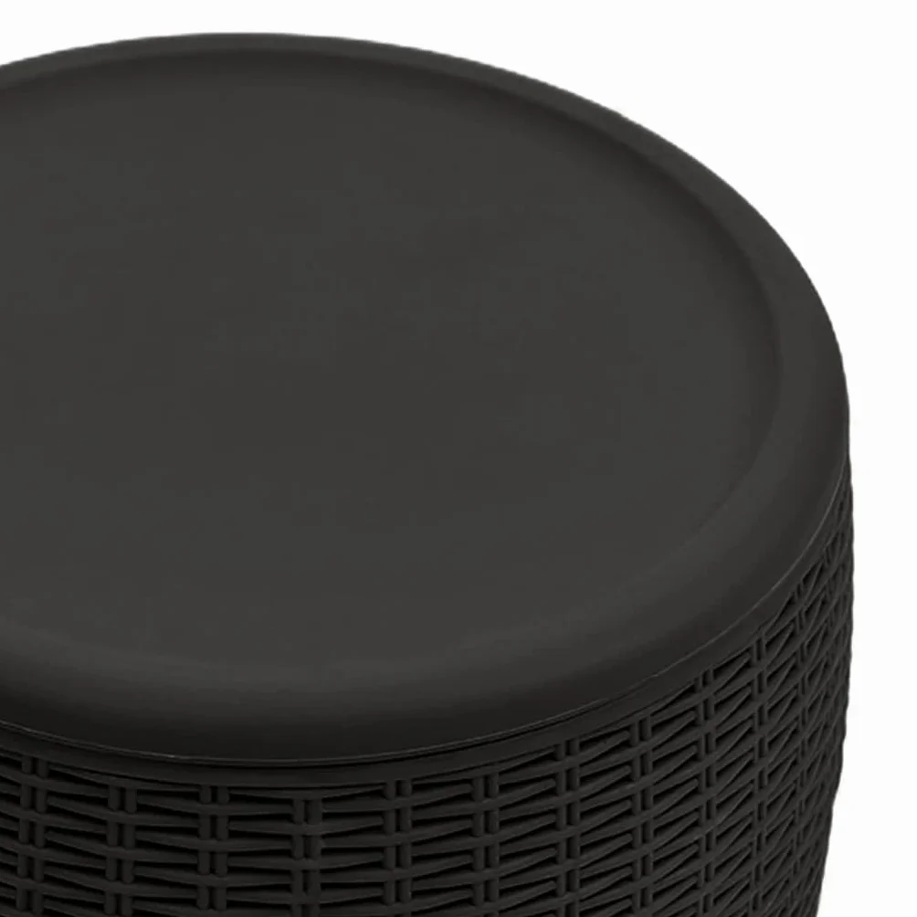 vidaXL Caja de almacenaje de jardín 4 en 1 Polipropileno Negro, Caja de almacenaje para Exterior, baúl de almacenaje, baúl para Cojines