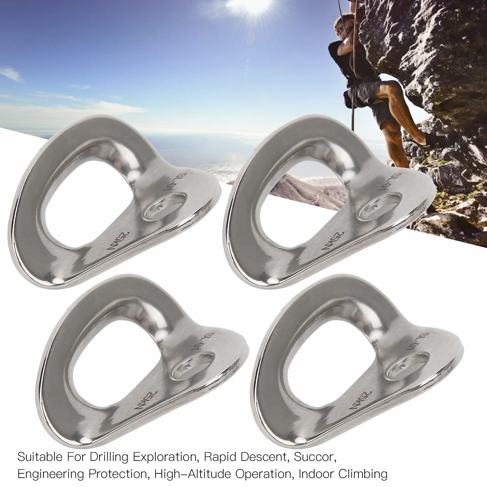 Dilwe Anclajes de Escalada, Colgadores de Acero Inoxidable, Multifunción