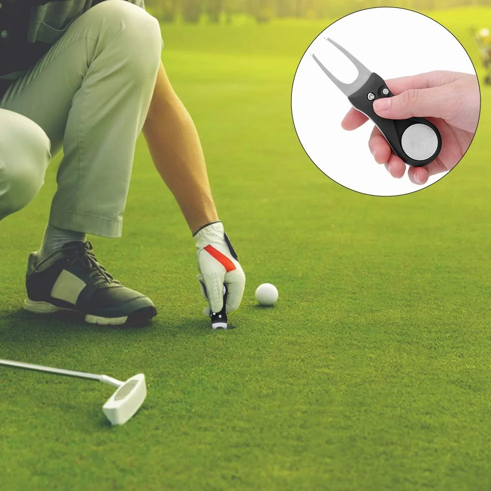 MAGT Pitch Fork Golf Herramienta de reparación de Divot Negro