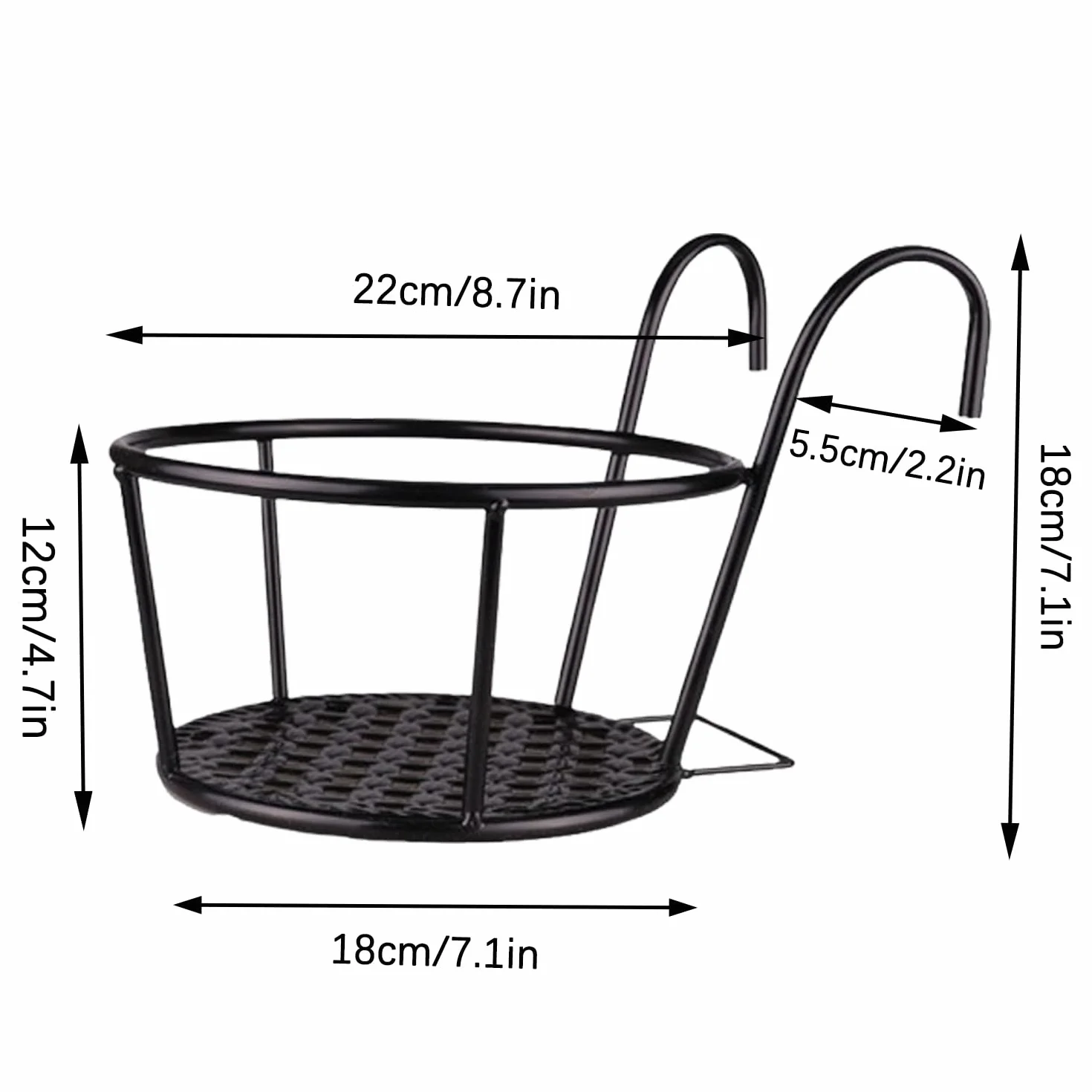 3 Piezas Soporte Para Macetas Exterior, Soporte Flores Redondo Gancho, Estante Hierro Plantas Colgantes, Titular De Maceta Colgante, Adecuado Para Balcón, Jardín, Valla, Interior y Exterior