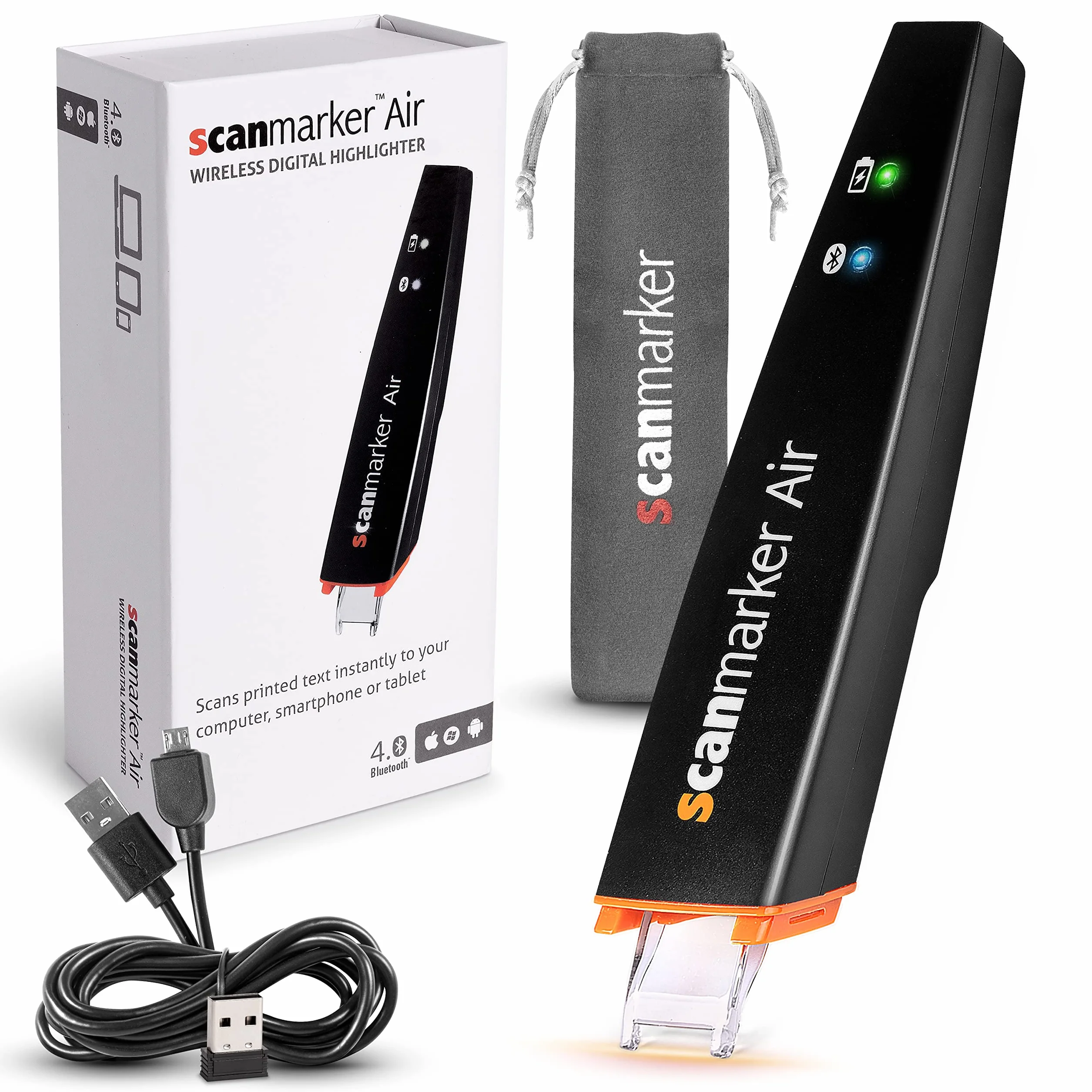 Scanmarker Air Lápiz Escáner Lector OCR Digital Inalámbrico Negro