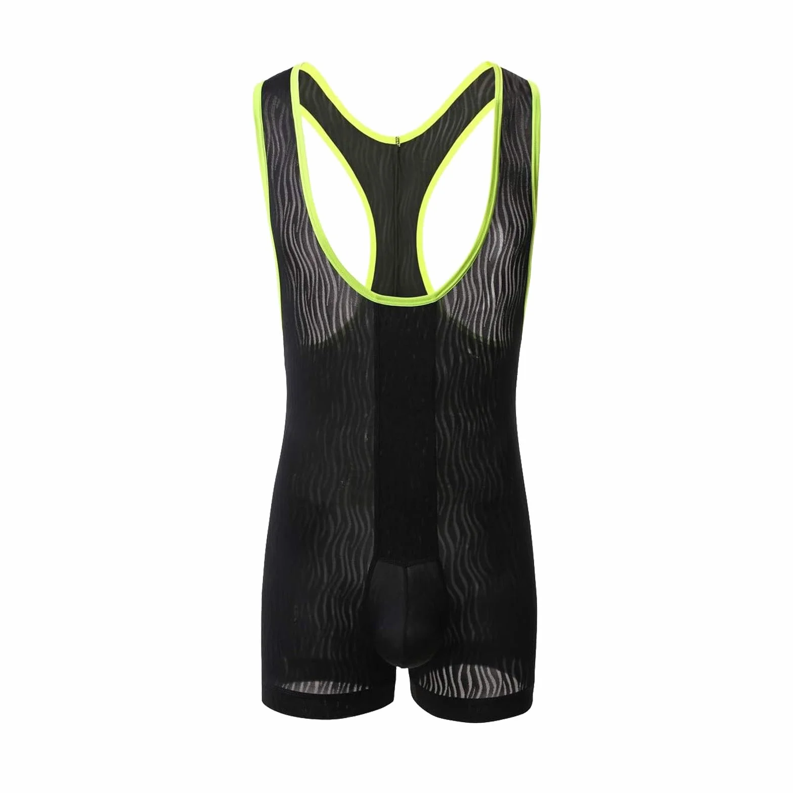 Body de lucha libre para hombre, sin mangas, con tirantes y pantalones cortos