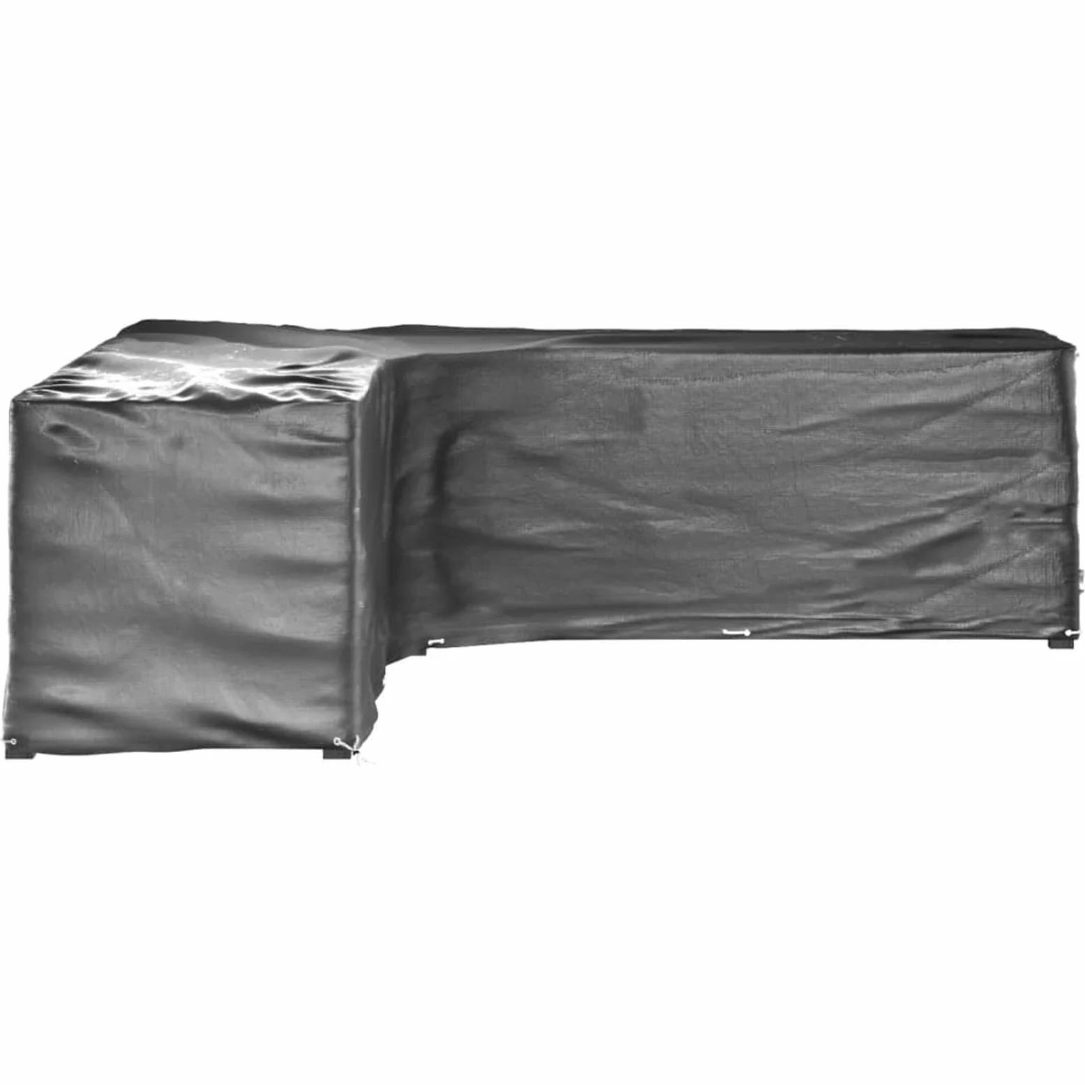 Cubierta para Muebles de Jardín, Funda Impermeable con Ojales de Aluminio 300 x 300 x 90 cm PE Negro Resistente UV para Conjuntos de Ratán en Patio Exterior
