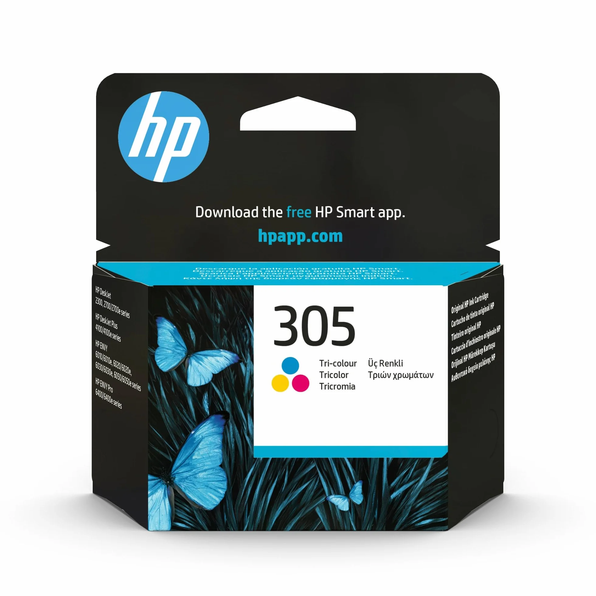 HP 305 3YM60AE Cartucho de Tinta Original Tricolor Compatible con DeskJet 2700 2730 4100 4134 Envy 6020 6030 6420 6430