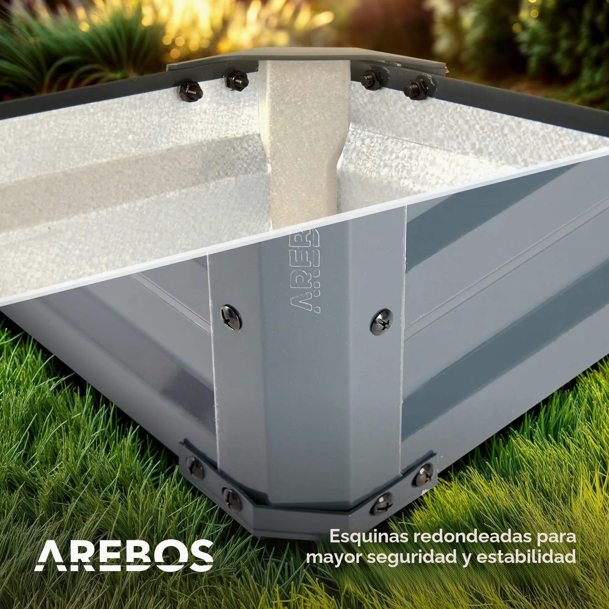 Arebos Cama de Jardín Elevada de Metal 180x90x79 cm | Cama de jardín de Acero galvanizado | Cama de siembra Resistente a la Intemperie y al óxido | Cama de Vegetales Rectangular para jardín y Patio