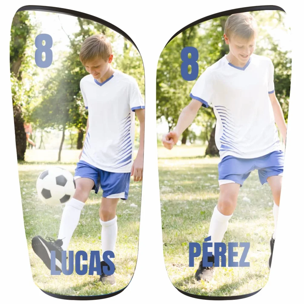 Espinilleras Personalizadas con Foto y Dorsal para Niños Adultos