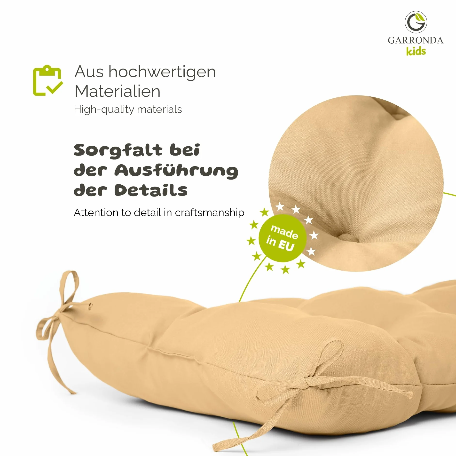 Garronda Cojín para balancín Juguete para bebés GD-0063 (Beige Cojín)