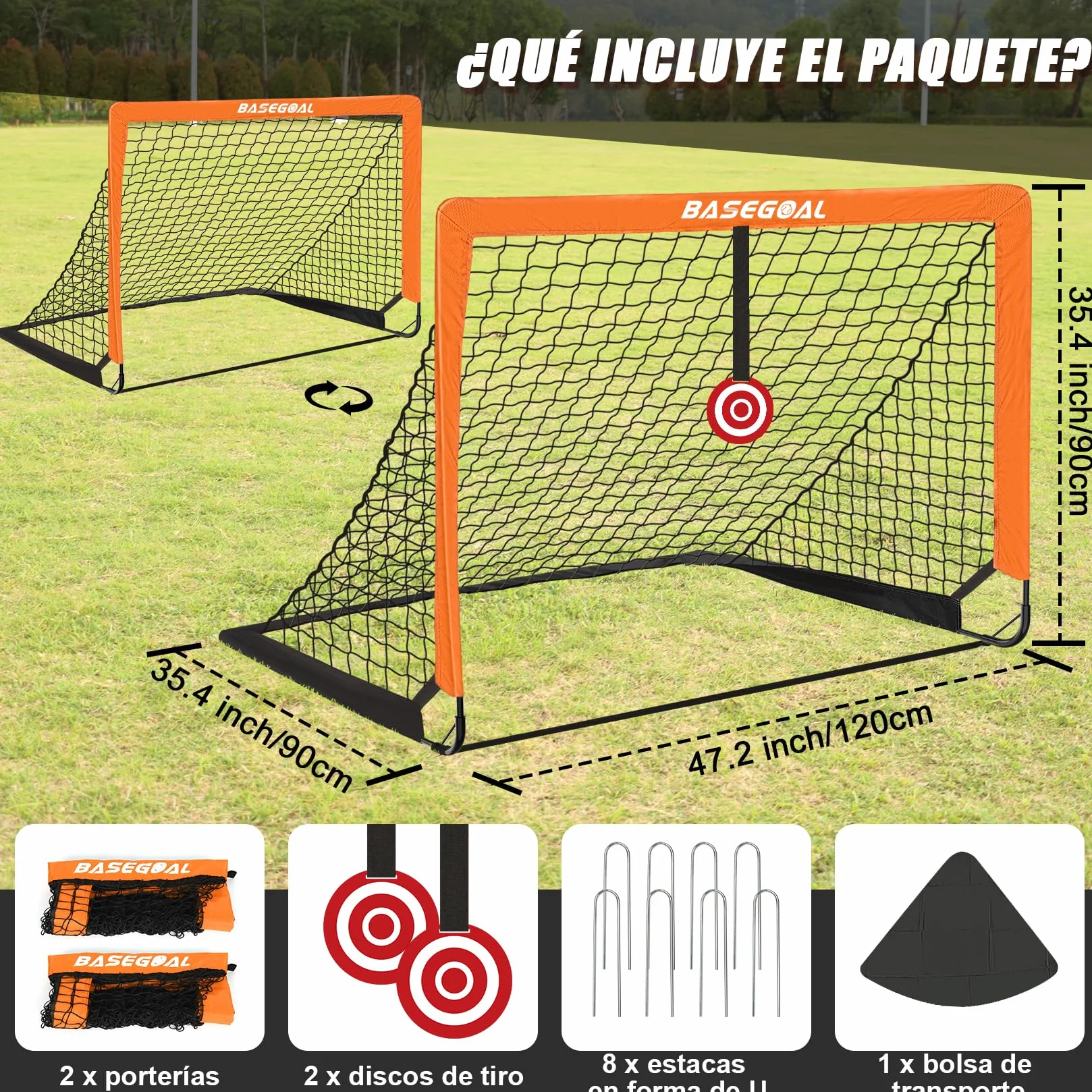 Portería de Fútbol Plegable 120x90cm para Niños con Bolsa de Transporte