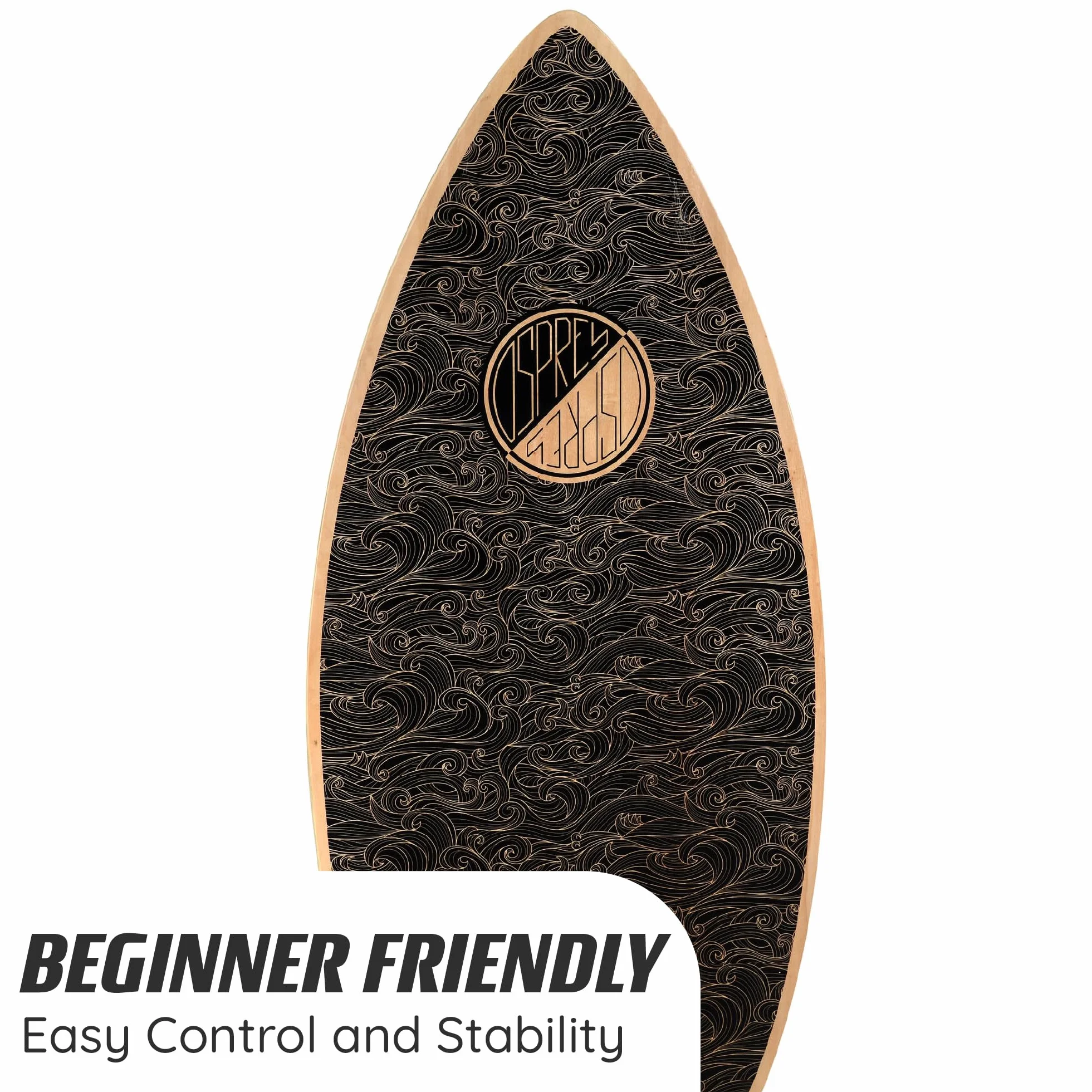 Osprey Skimboard de Surf para Niños y Adultos, Tabla de Skim para Principiantes de 41 Pulgadas, Construcción de Madera de 7 Capas